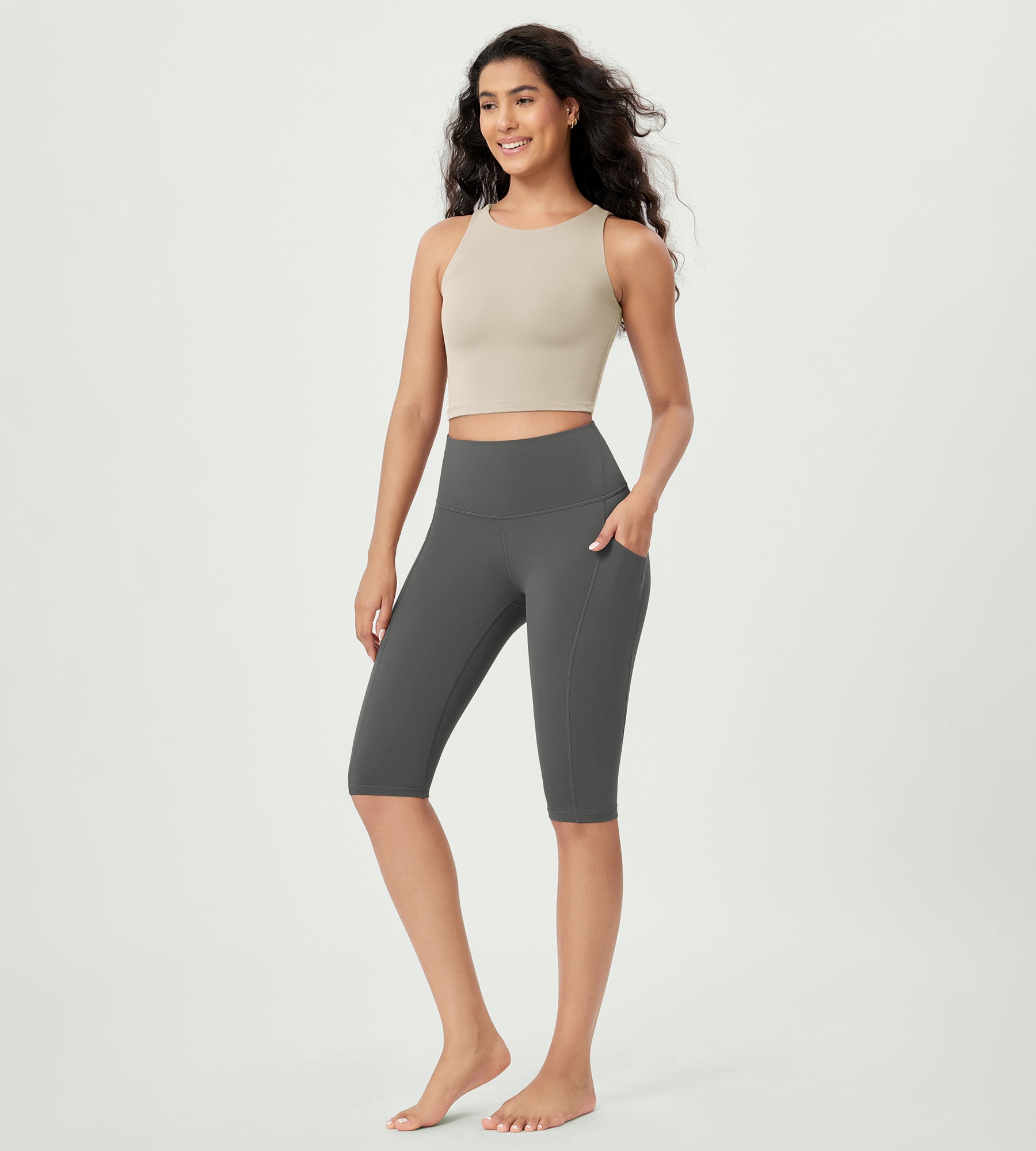 14 ODLEX High Waist Workout Yoga Capri Leggings with Pockets - ododos