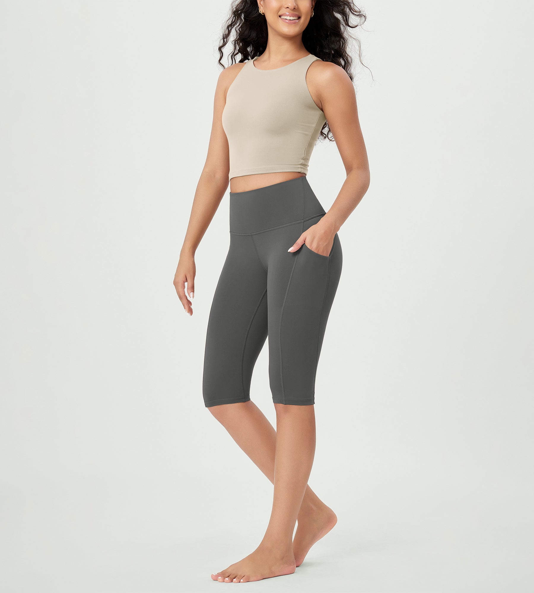 14 ODLEX High Waist Workout Yoga Capri Leggings with Pockets - ododos