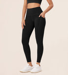 25” High Waist Workout Leggings with Pockets Black - ododos