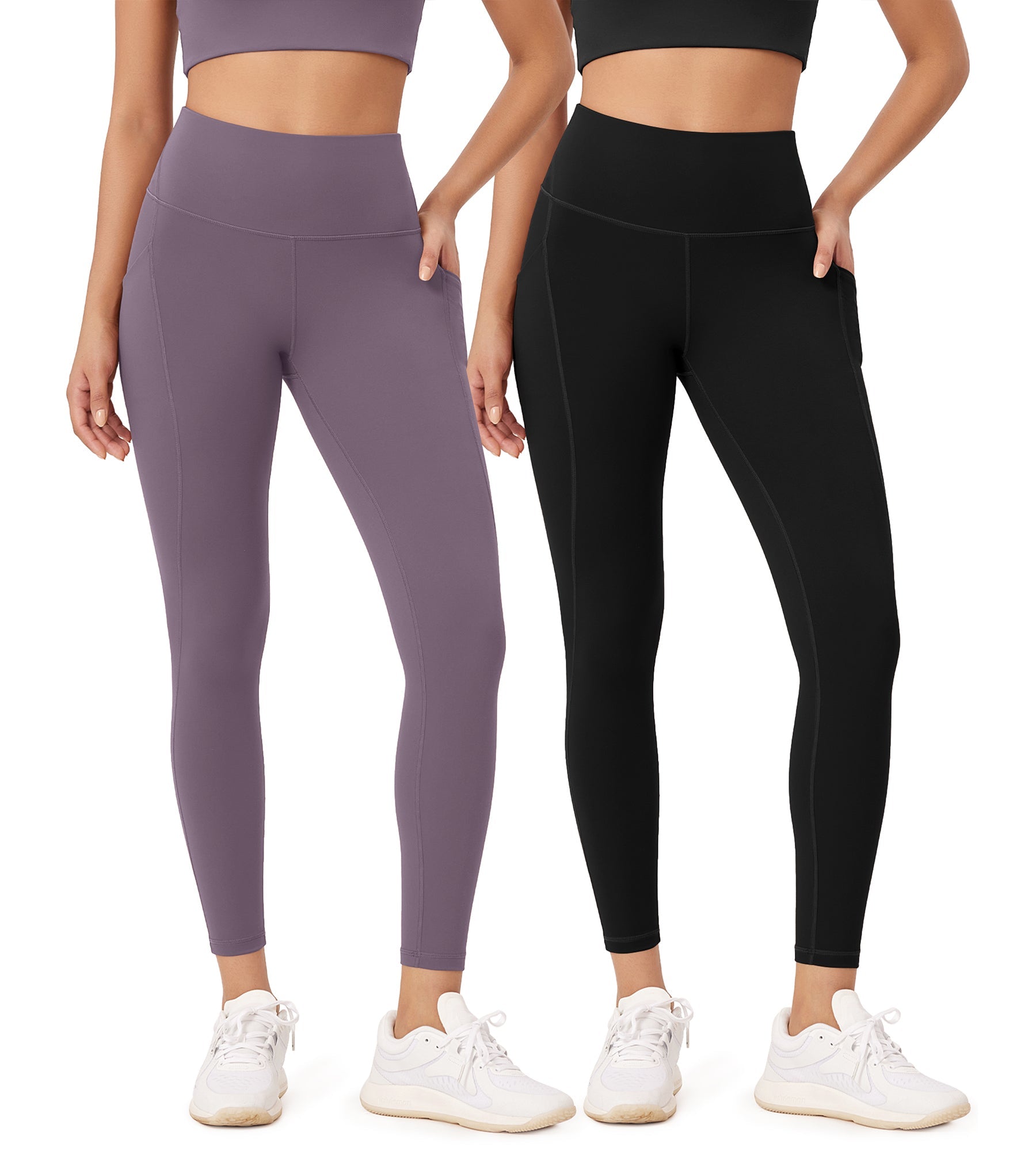 2-Pack 25â€?High Waist Workout Leggings with Pockets - ododos