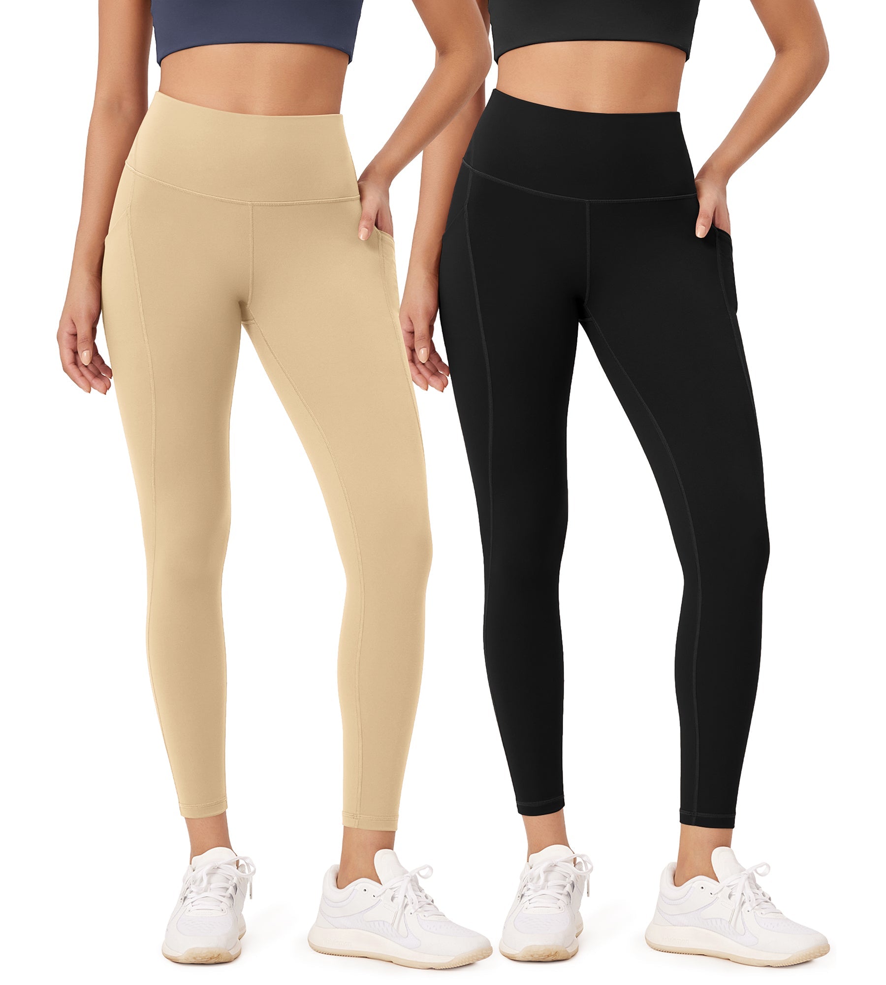 2-Pack 25â€?High Waist Workout Leggings with Pockets - ododos