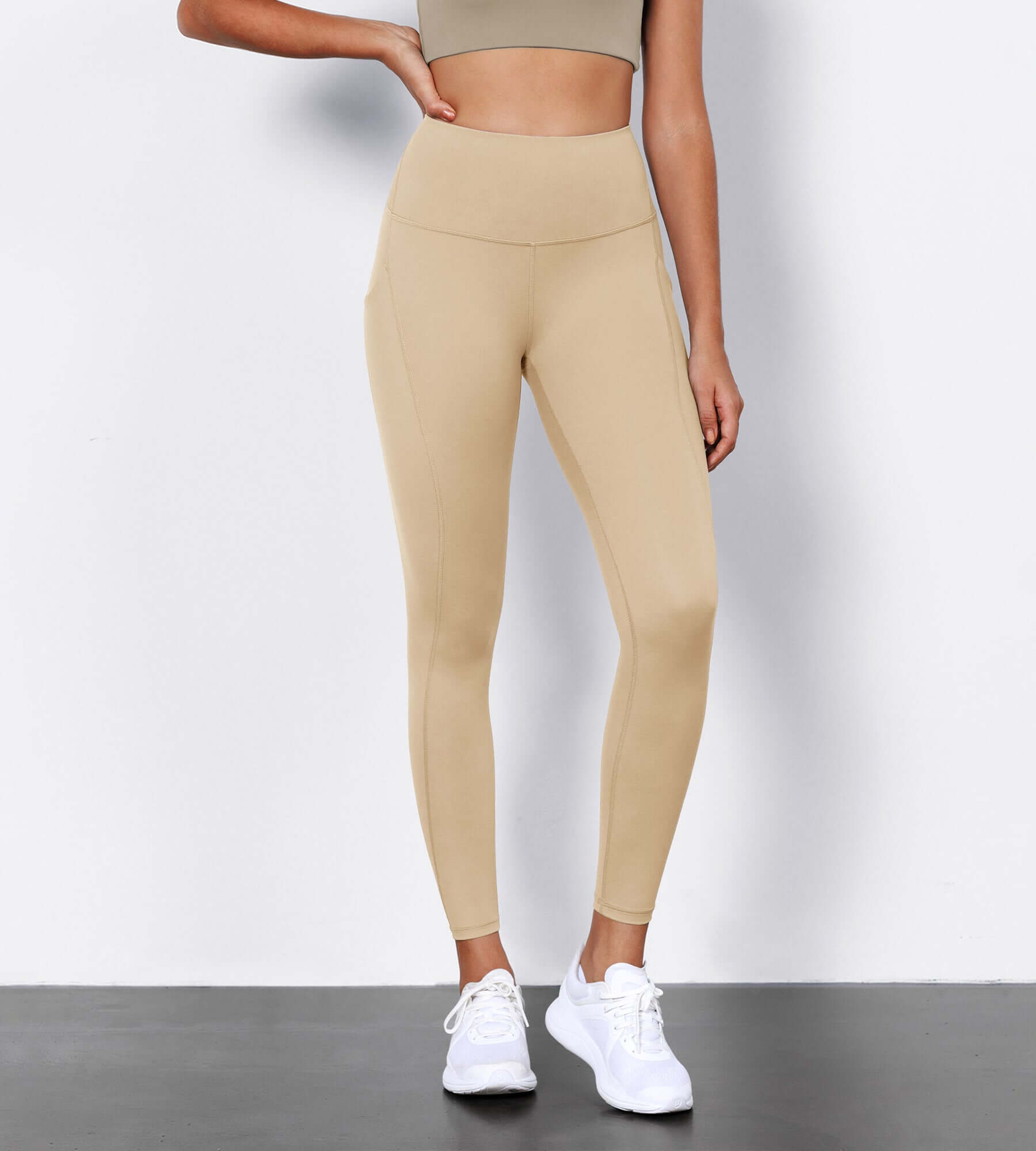 Beige workout leggings fashion