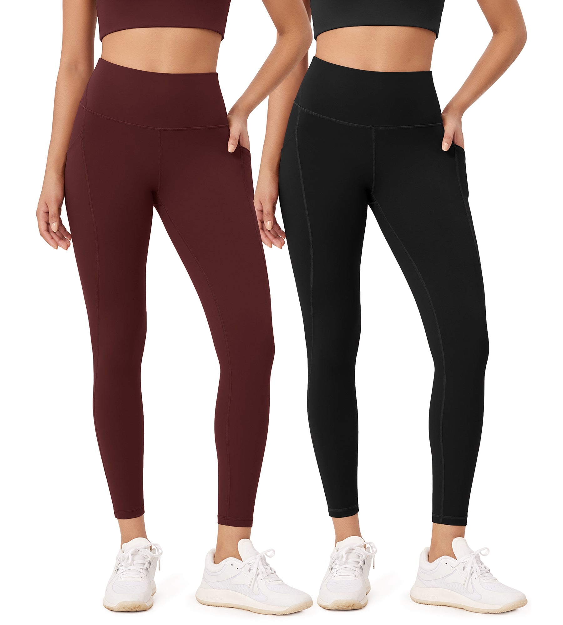 2-Pack 25â€?High Waist Workout Leggings with Pockets - ododos