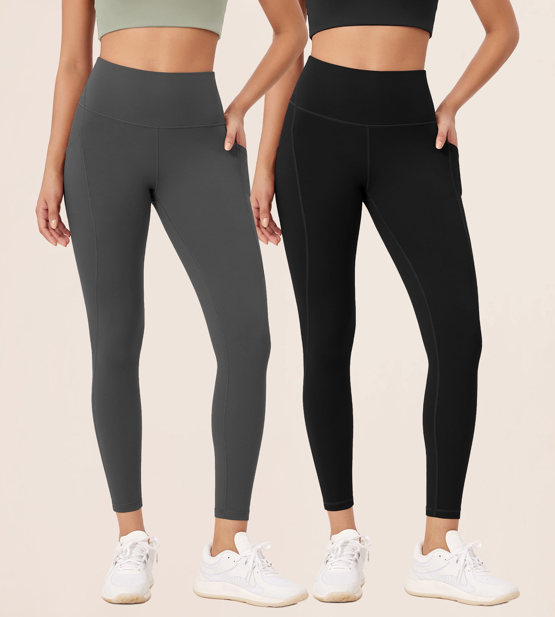 2-Pack 25” High Waist Workout Leggings with Pockets - ododos