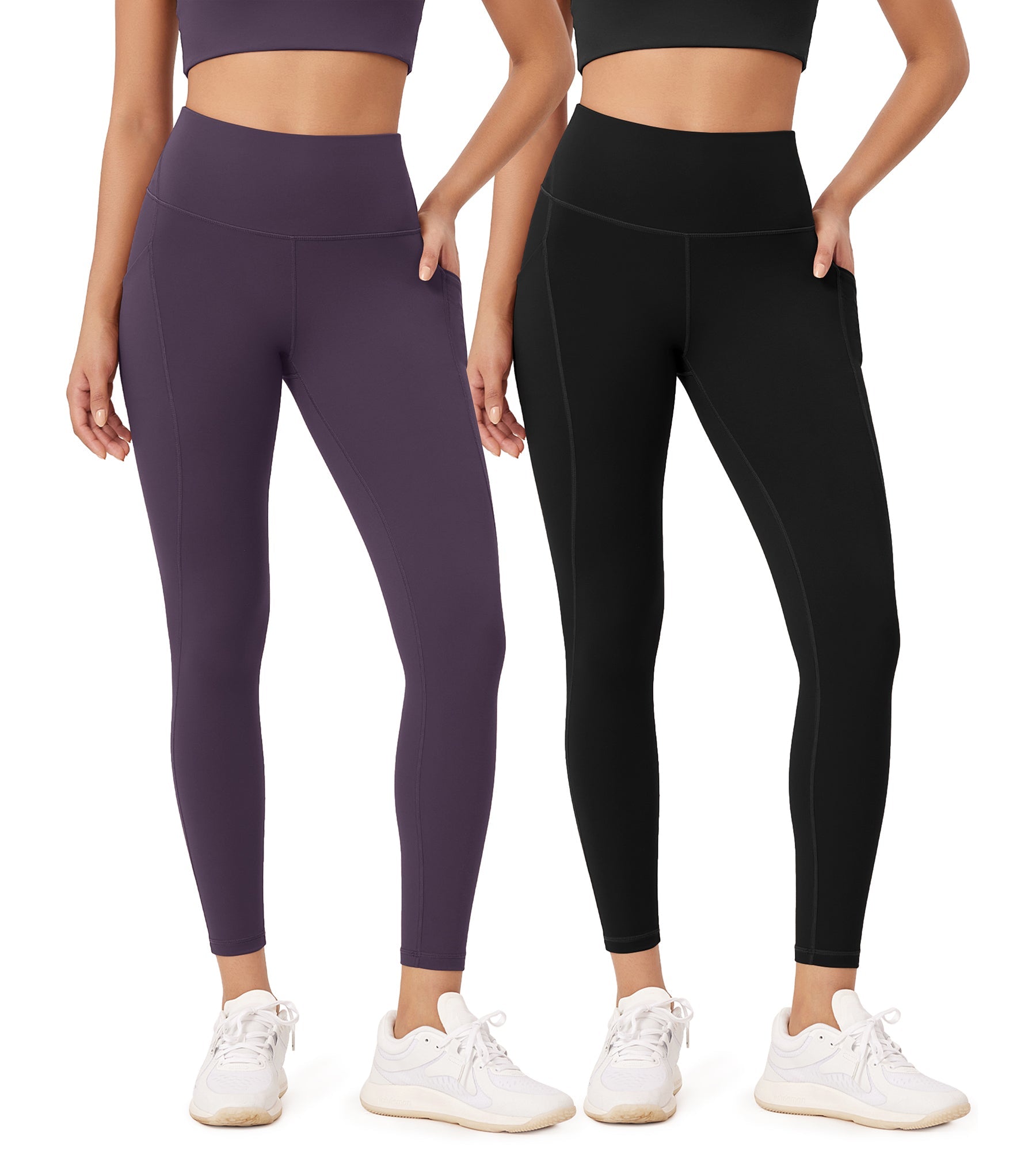 2-Pack 25â€?High Waist Workout Leggings with Pockets - ododos