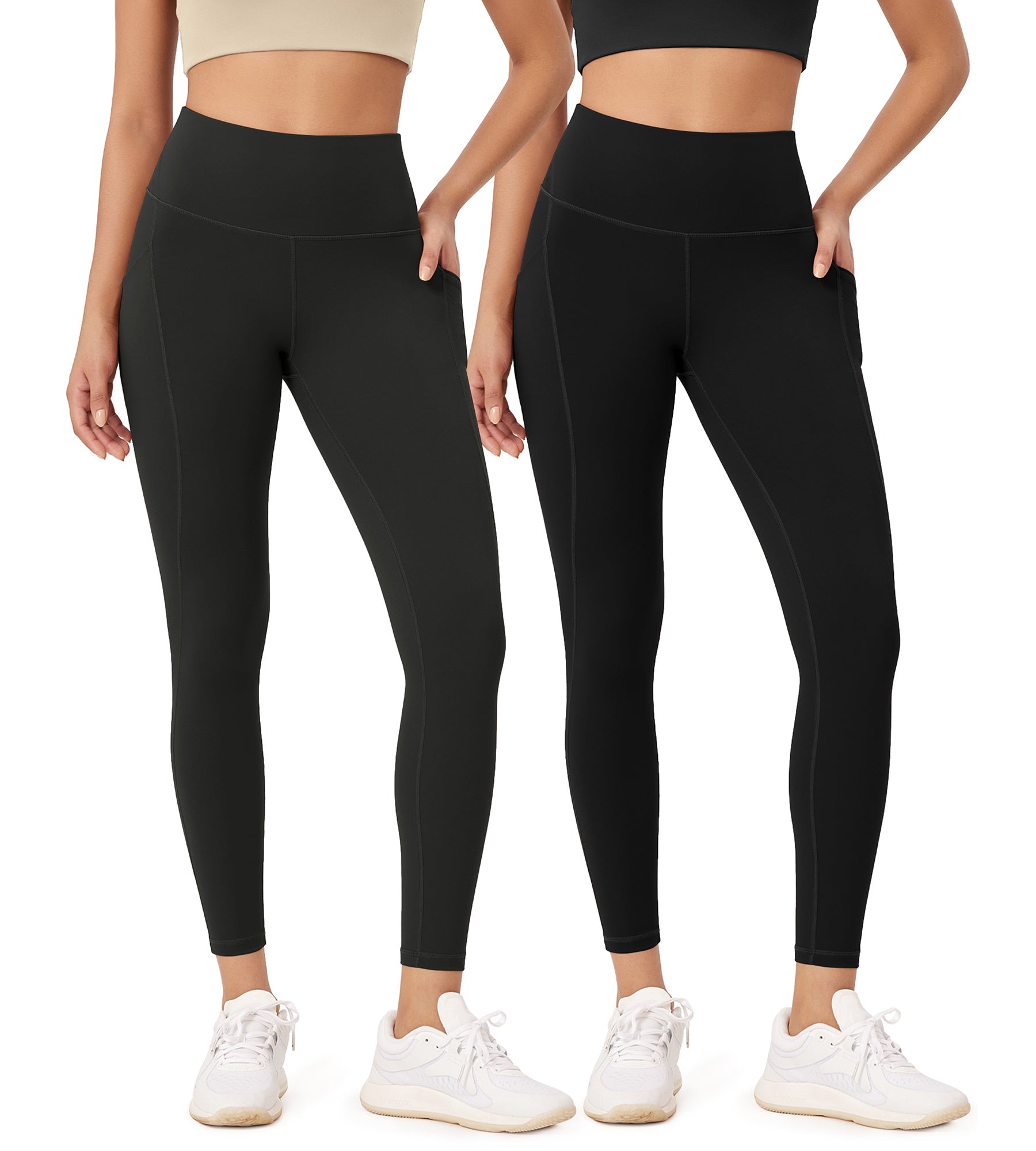 2-Pack 25â€?High Waist Workout Leggings with Pockets - ododos