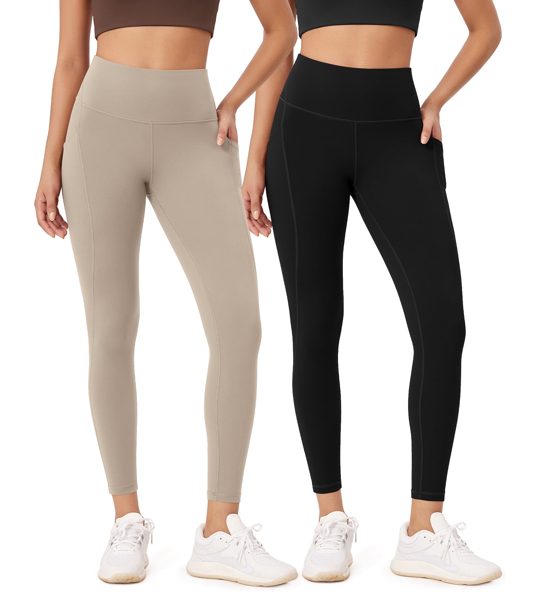 2-Pack 25â€?High Waist Workout Leggings with Pockets - ododos