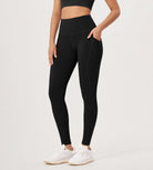 28” High Waist Workout Leggings with Pockets Black - ododos