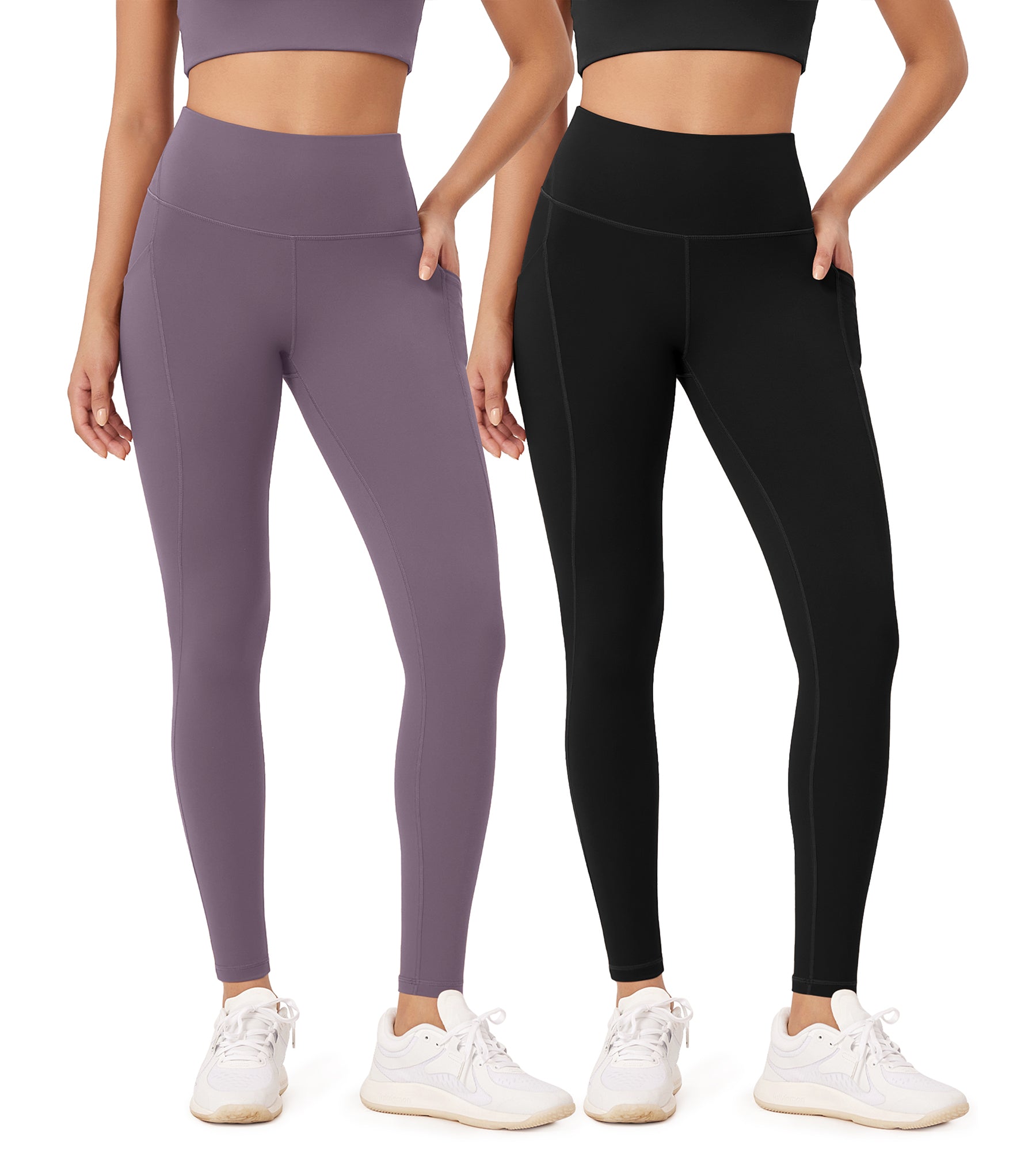 2-Pack 28" High Waist Workout Leggings with Pockets - ododos