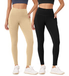 2-Pack 28" High Waist Workout Leggings with Pockets - ododos