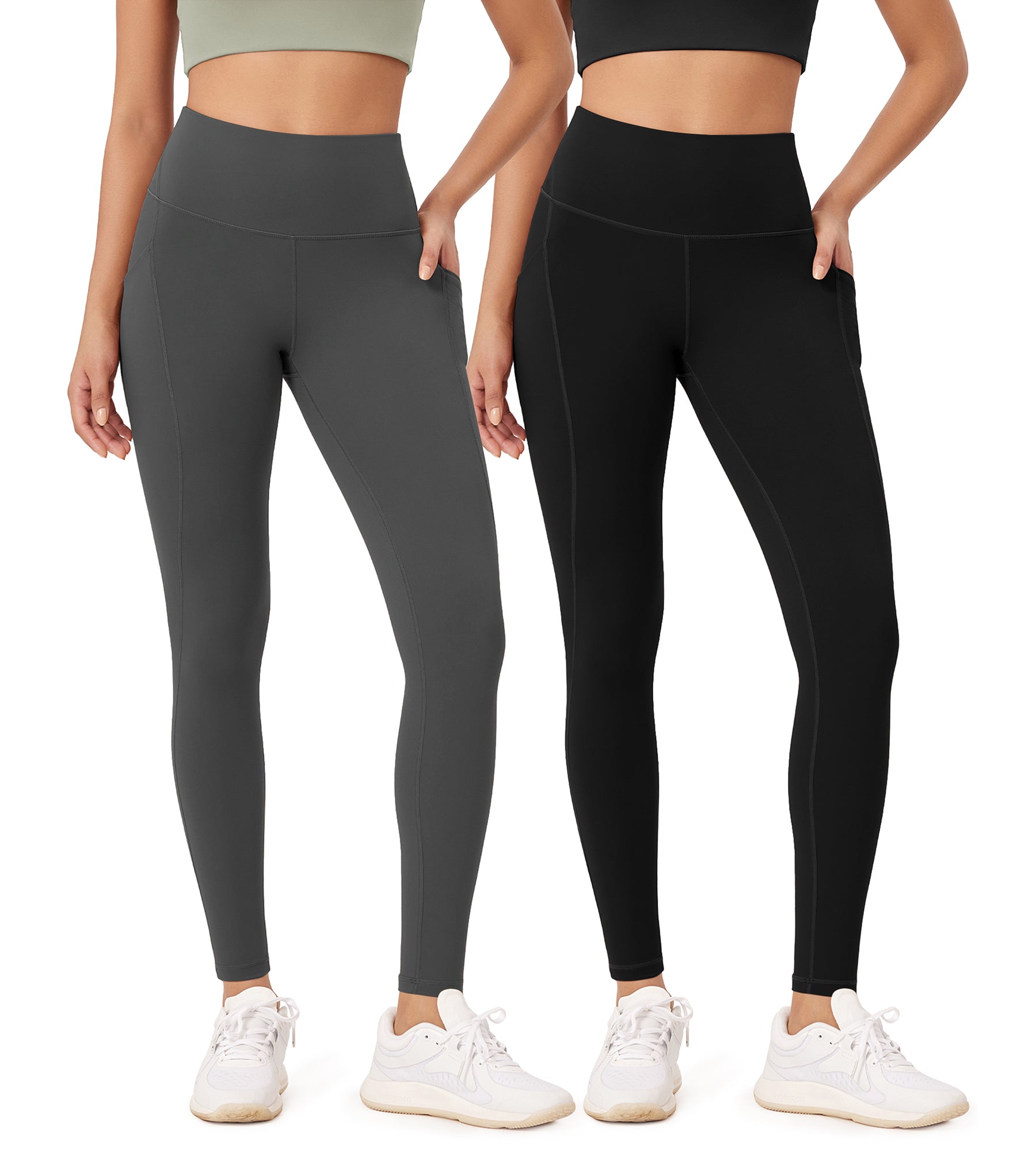 2-Pack 28" High Waist Workout Leggings with Pockets - ododos