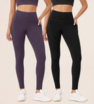 2-Pack 28" High Waist Workout Leggings with Pockets - ododos