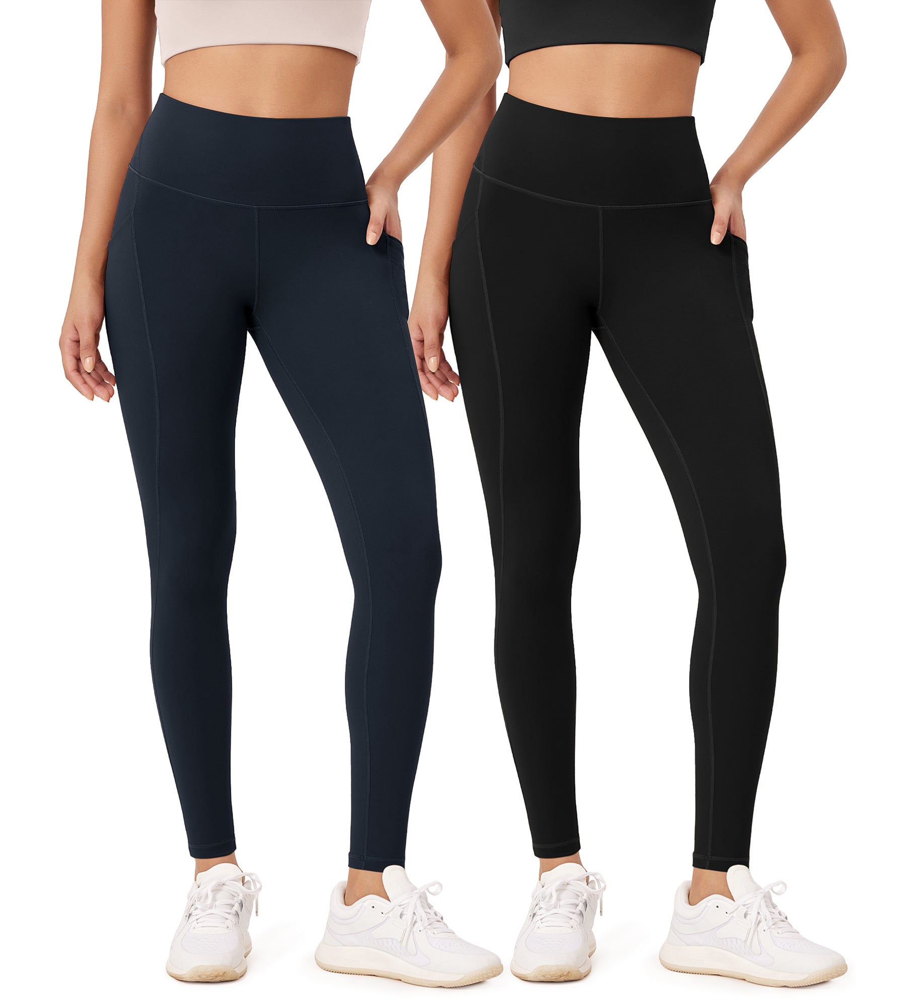 2-Pack 28" High Waist Workout Leggings with Pockets - ododos