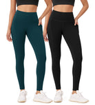 2-Pack 28" High Waist Workout Leggings with Pockets - ododos