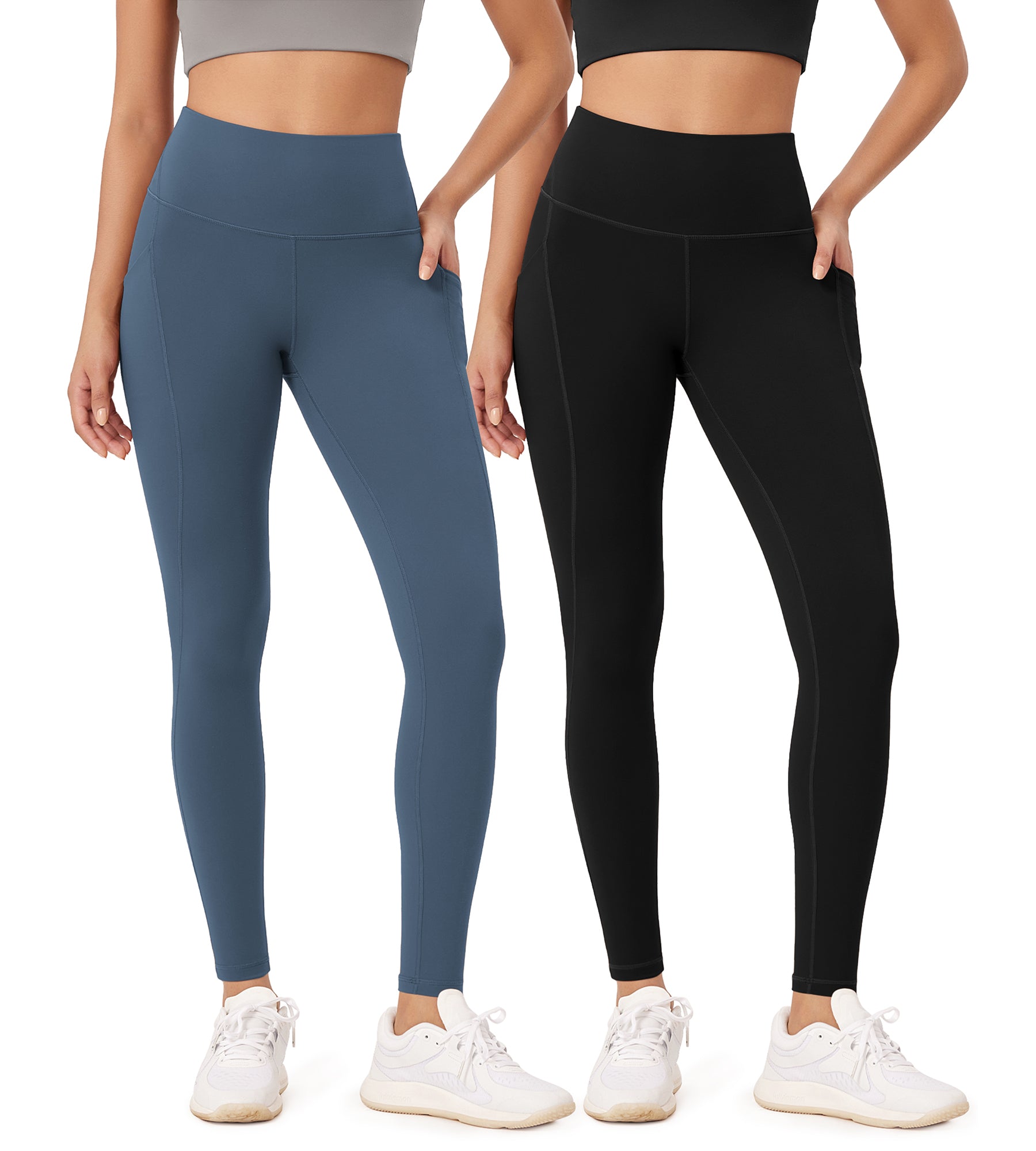 2-Pack 28" High Waist Workout Leggings with Pockets - ododos