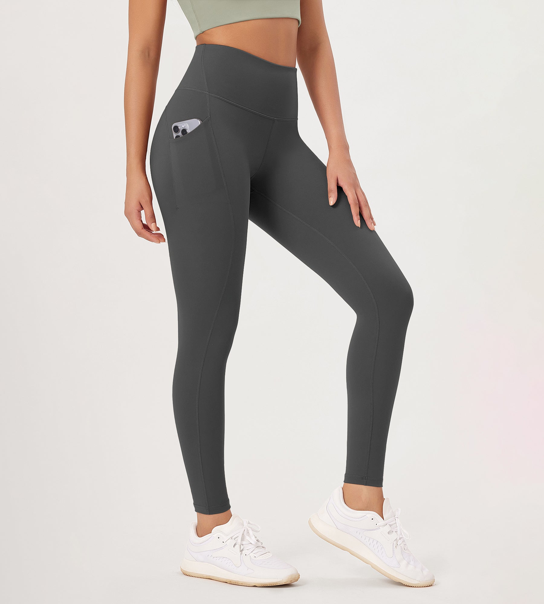 28â€?High Waist Workout Leggings with Pockets - ododos