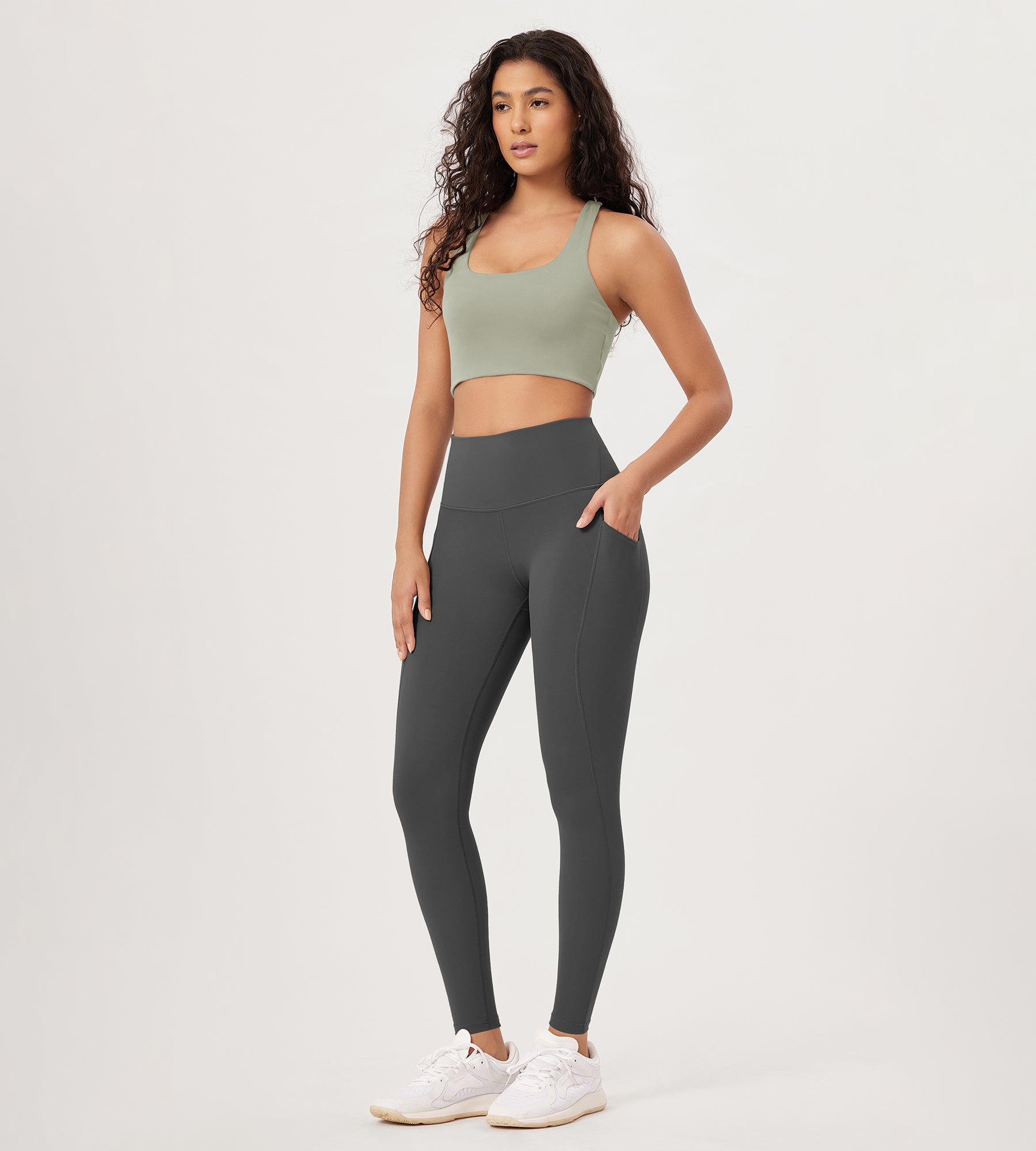28â€?High Waist Workout Leggings with Pockets - ododos