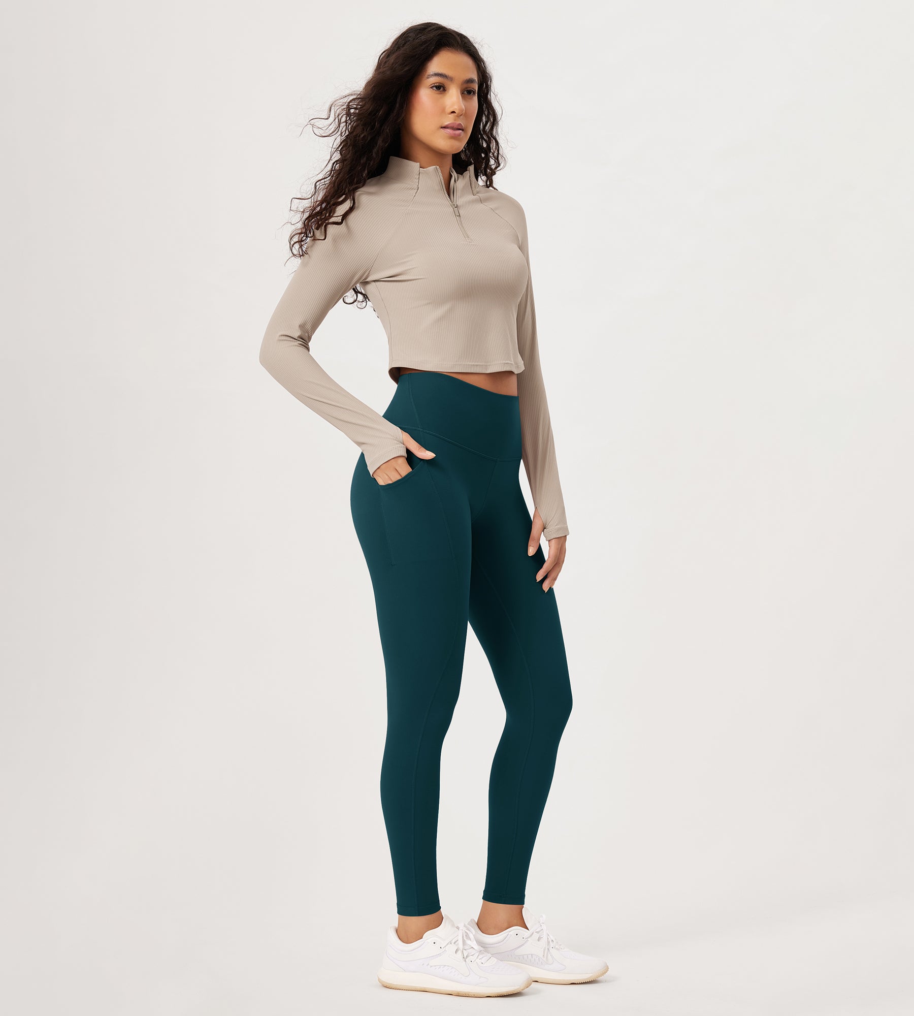 28â€?High Waist Workout Leggings with Pockets - ododos