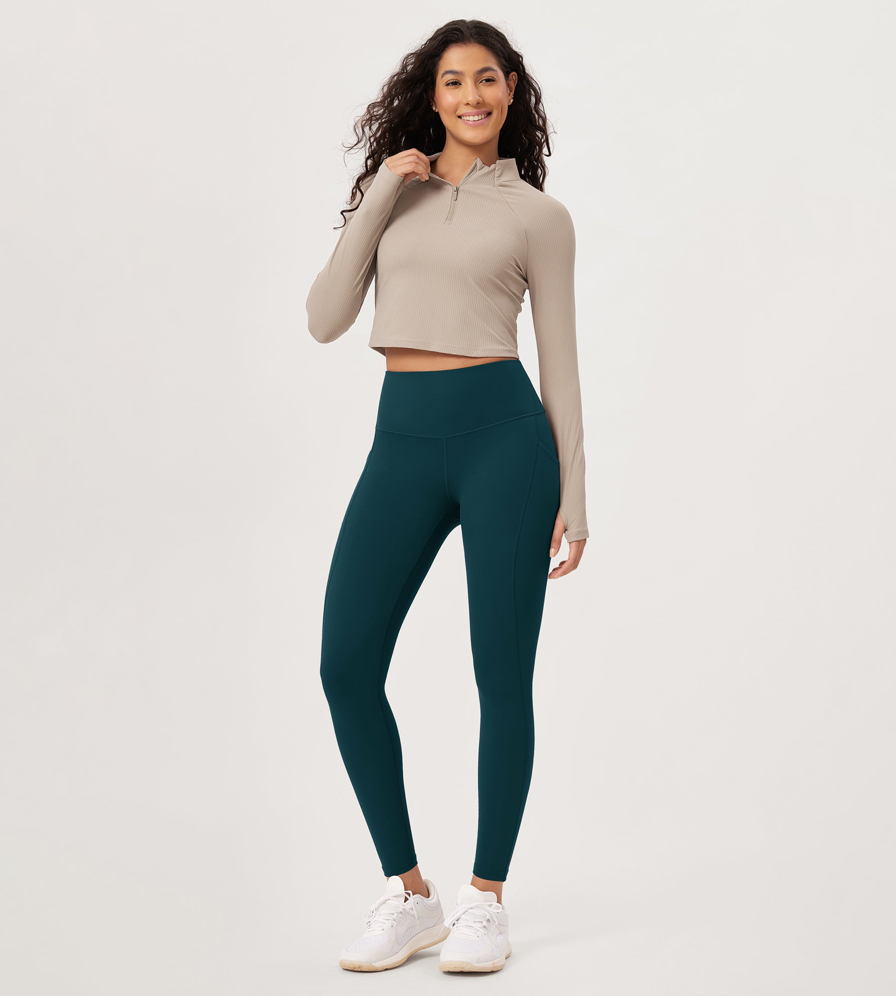 28â€?High Waist Workout Leggings with Pockets - ododos