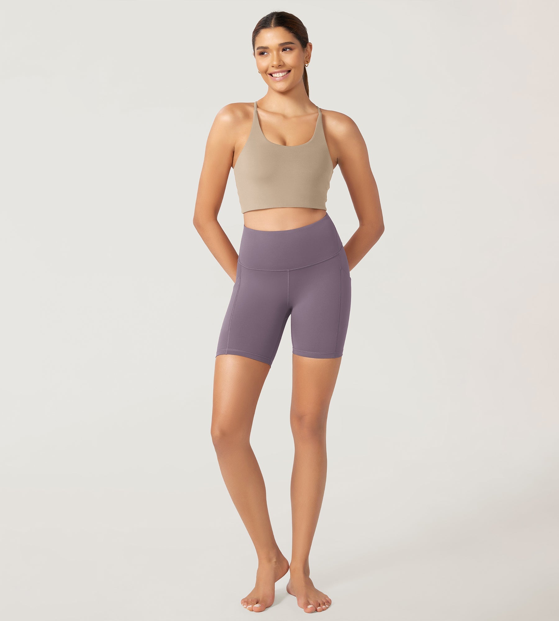 ODLEX 6 Inseam High Waist Workout Athletic Biker Shorts with Pockets - ododos