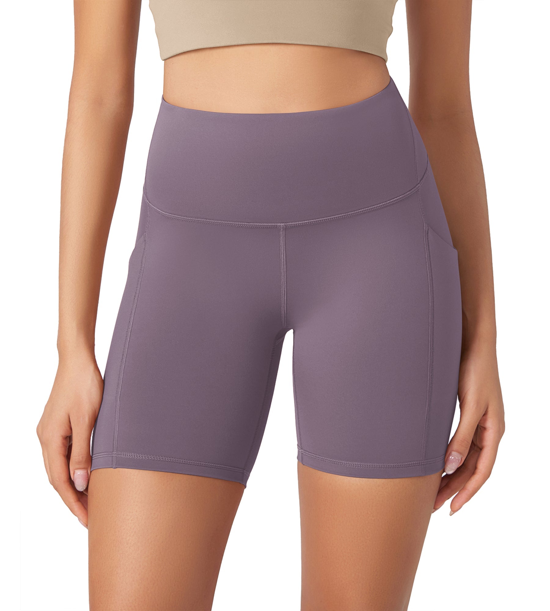 ODLEX 6 Inseam High Waist Workout Athletic Biker Shorts with Pockets - ododos