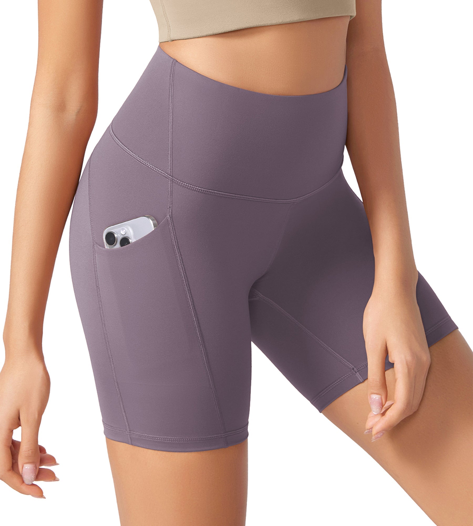 ODLEX 6 Inseam High Waist Workout Athletic Biker Shorts with Pockets - ododos