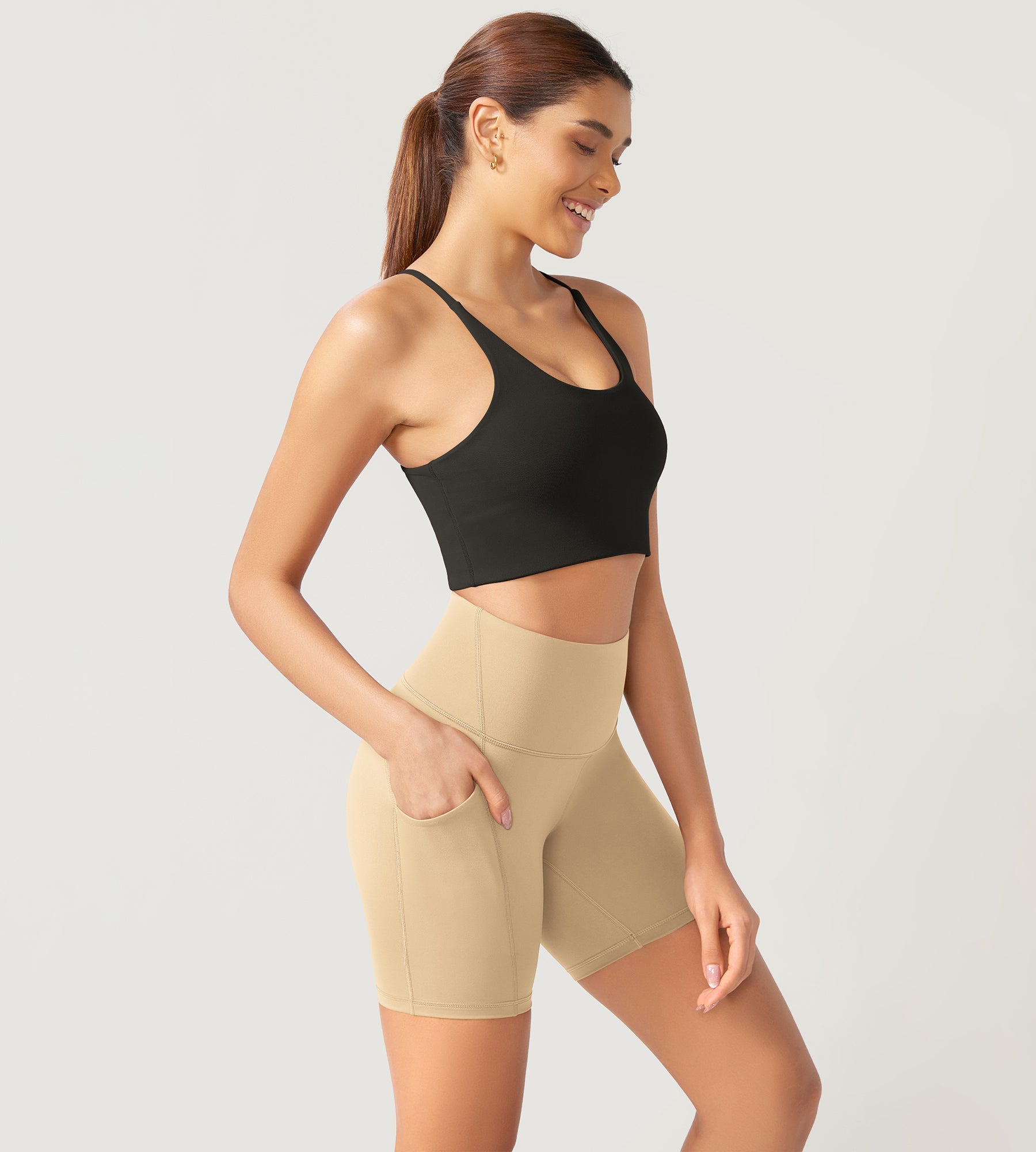 ODLEX 6 Inseam High Waist Workout Athletic Biker Shorts with Pockets - ododos