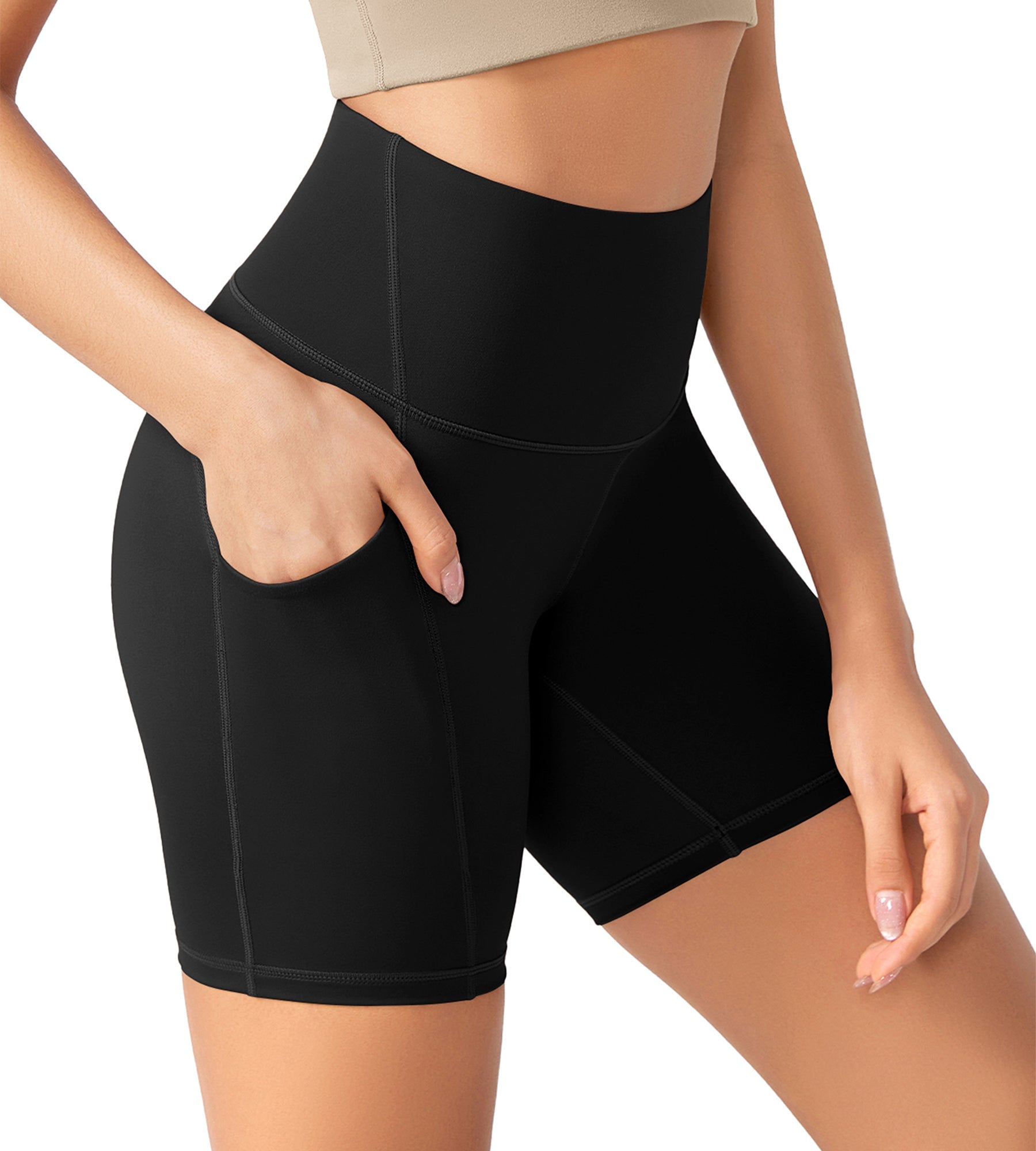 ODLEX 6 Inseam High Waist Workout Athletic Biker Shorts with Pockets - ododos