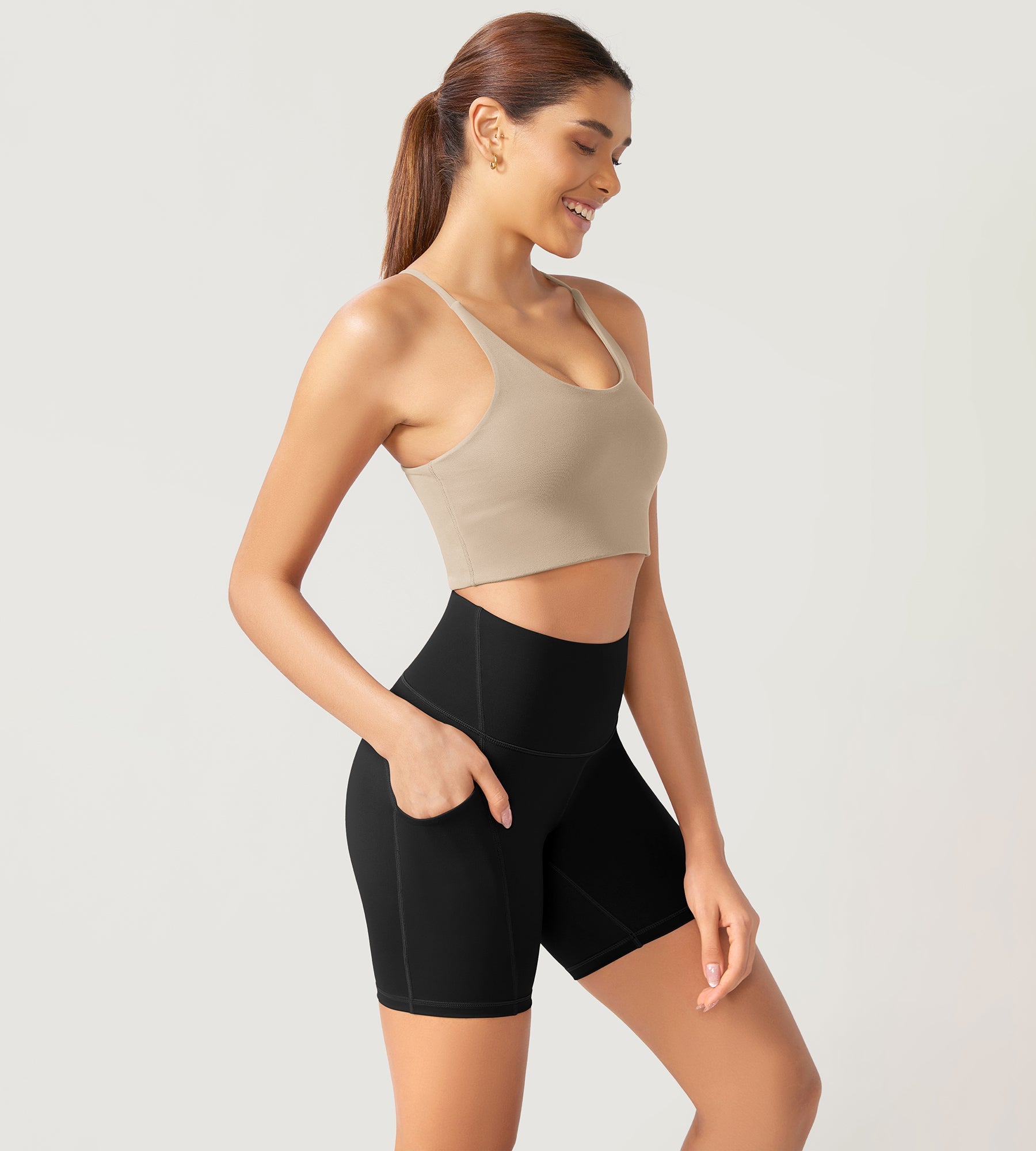 ODLEX 2-Pack 6 Inseam High Waist Workout Athletic Biker Shorts with Pockets - ododos