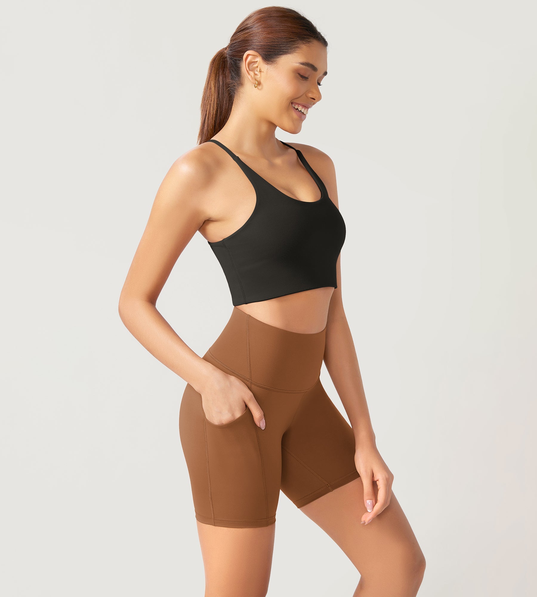 ODLEX 2-Pack 6 Inseam High Waist Workout Athletic Biker Shorts with Pockets - ododos