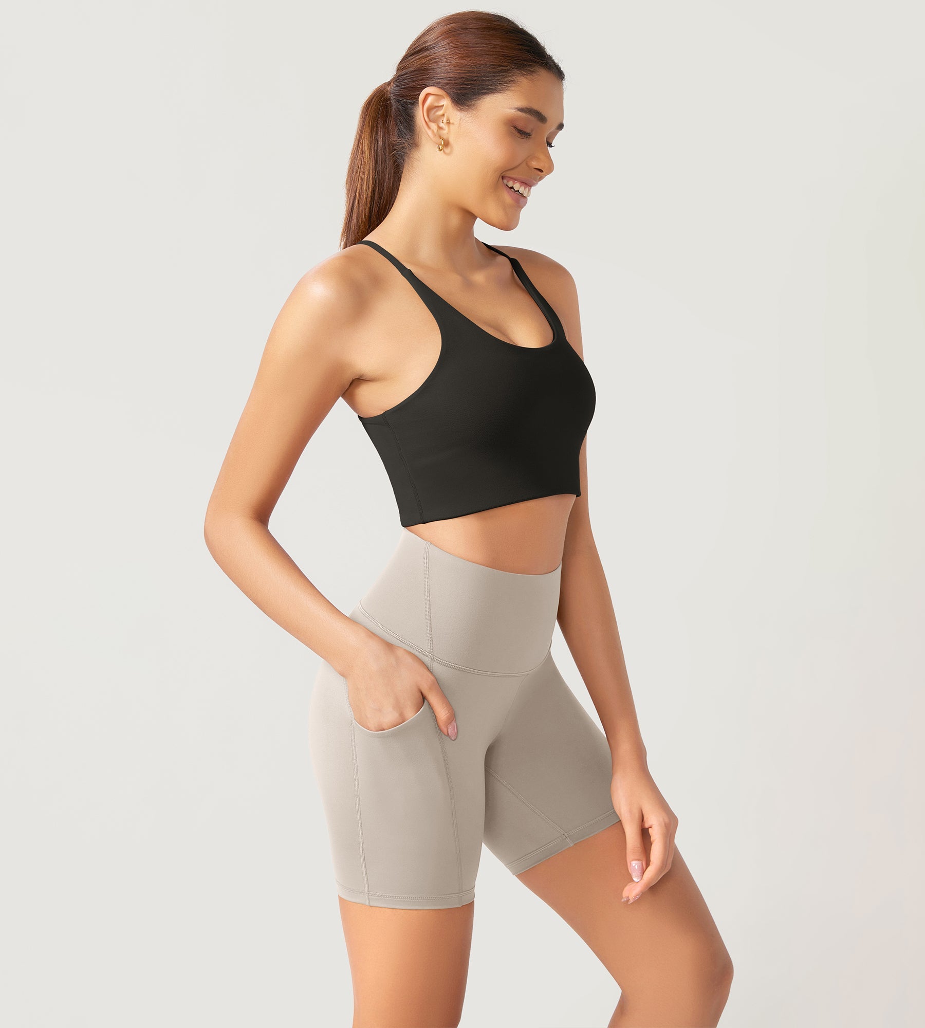 ODLEX 2-Pack 6 Inseam High Waist Workout Athletic Biker Shorts with Pockets - ododos