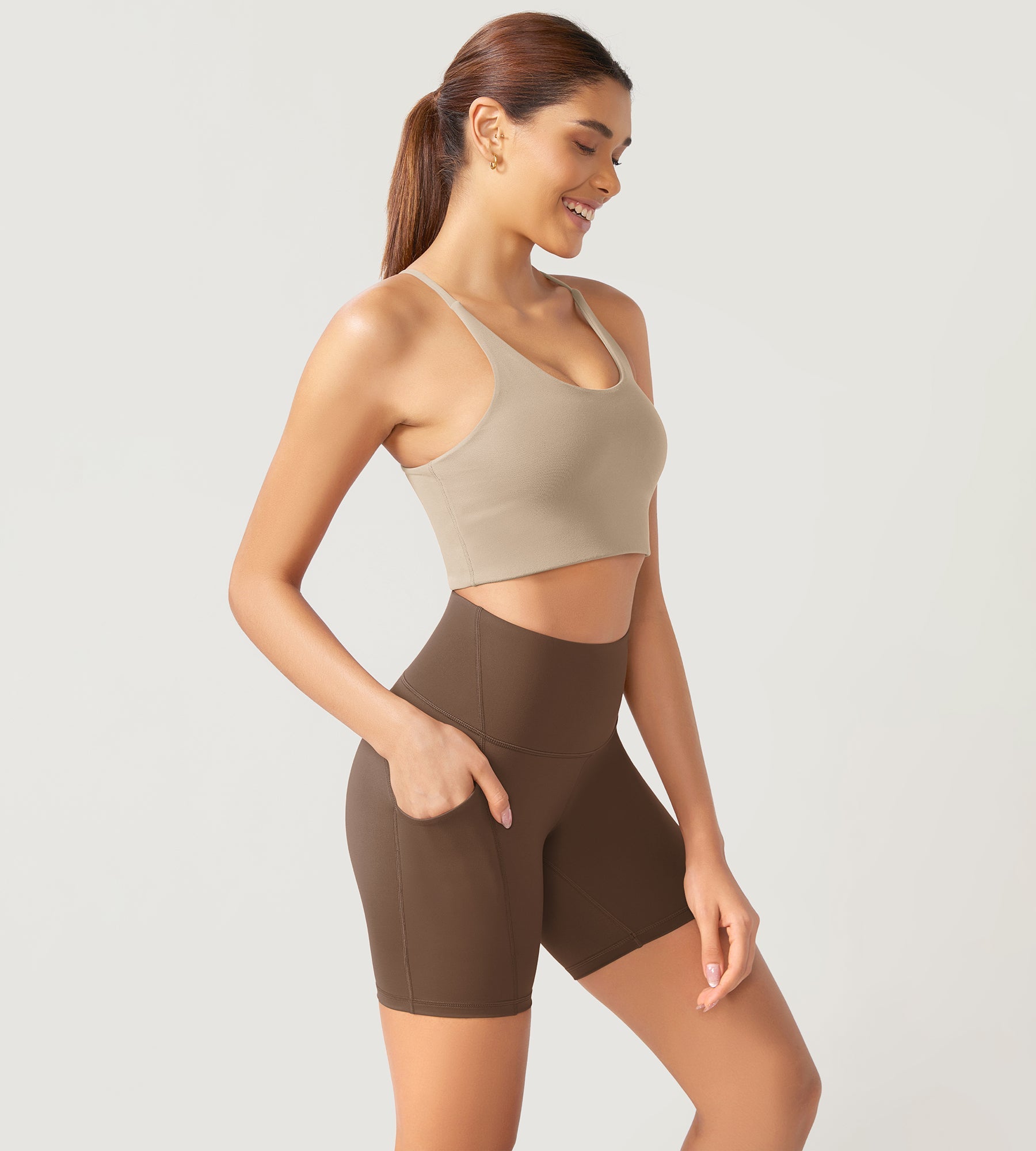 ODLEX 6 Inseam High Waist Workout Athletic Biker Shorts with Pockets - ododos