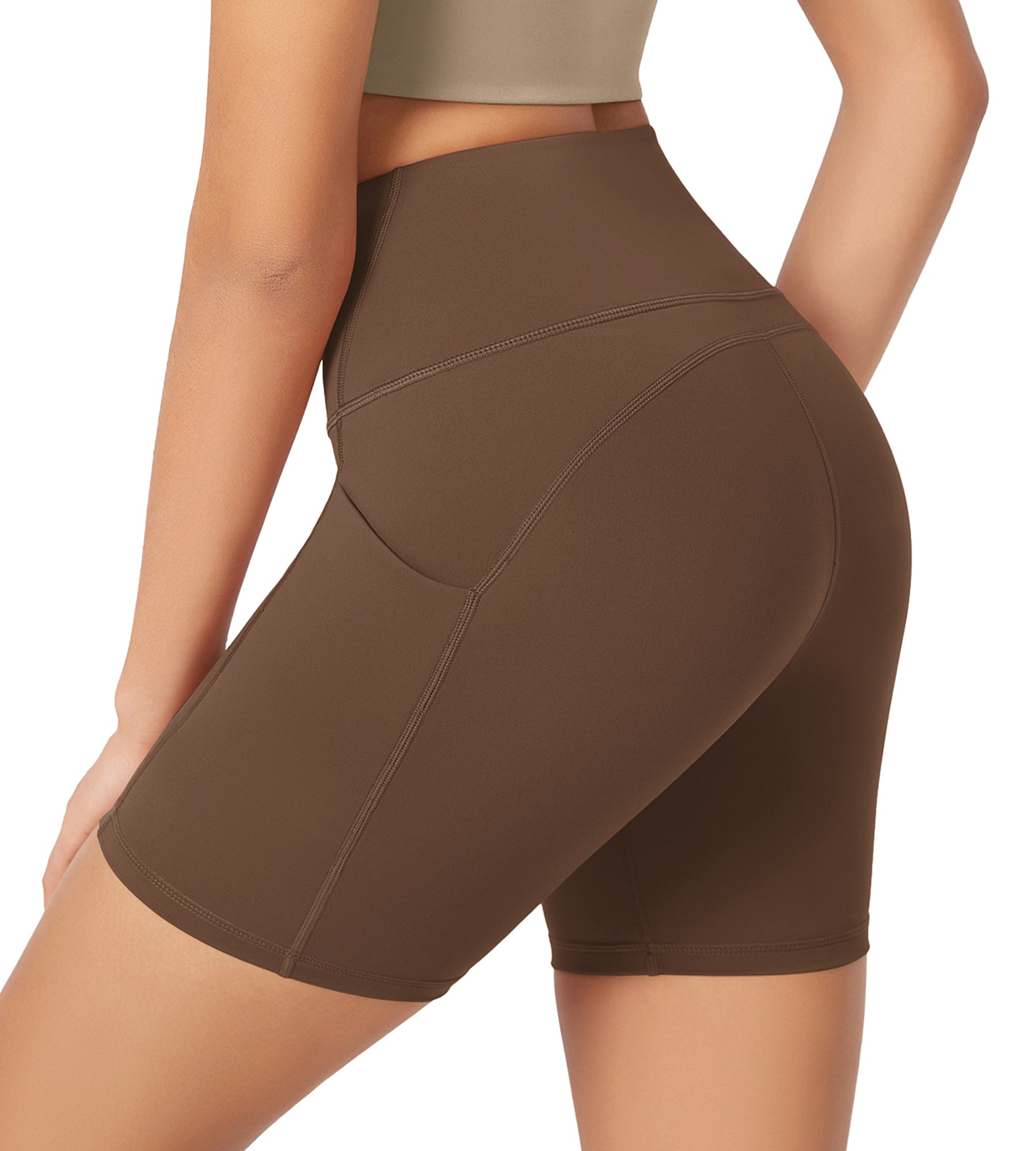 ODLEX 6 Inseam High Waist Workout Athletic Biker Shorts with Pockets - ododos