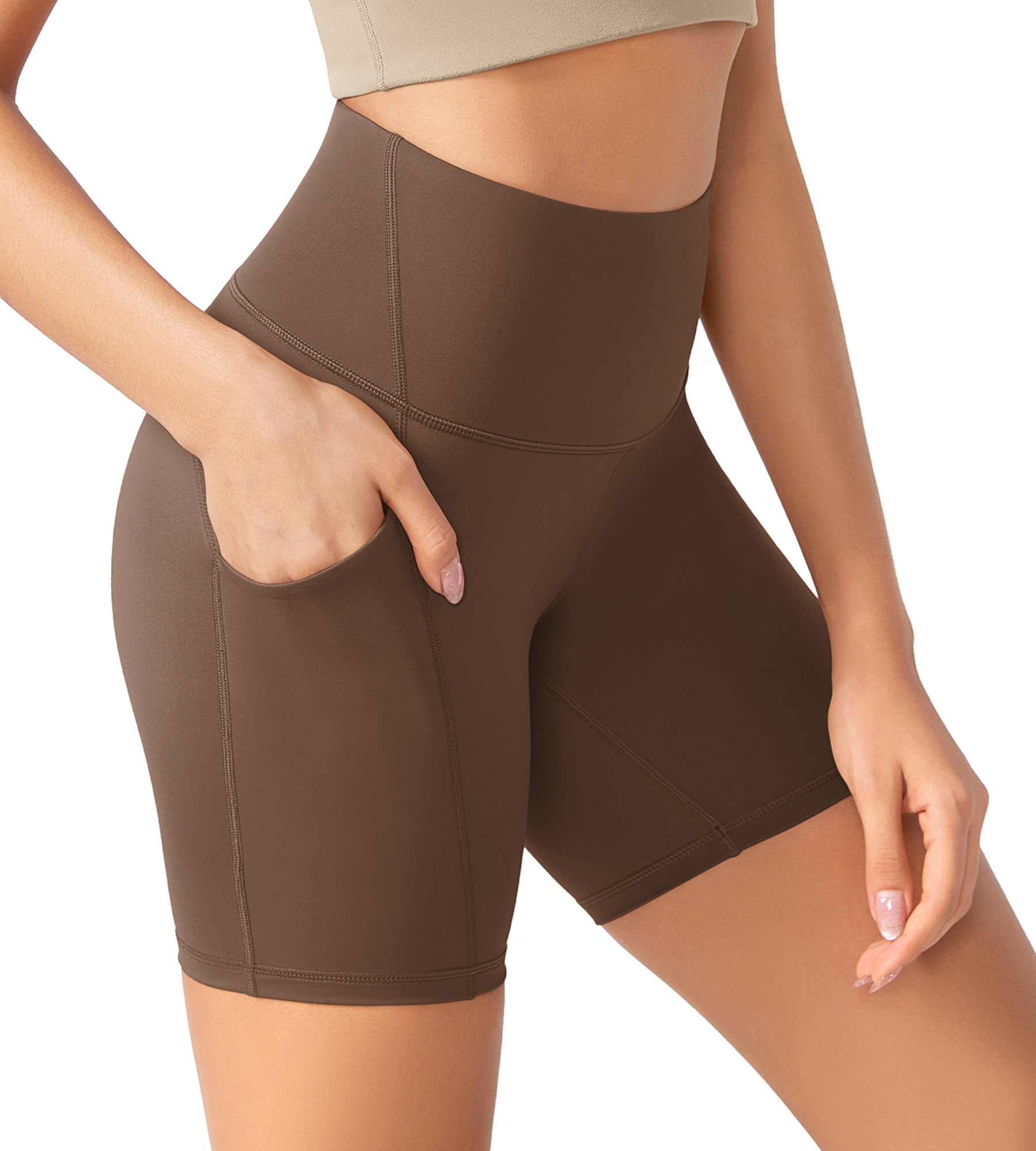 ODLEX 6 Inseam High Waist Workout Athletic Biker Shorts with Pockets - ododos