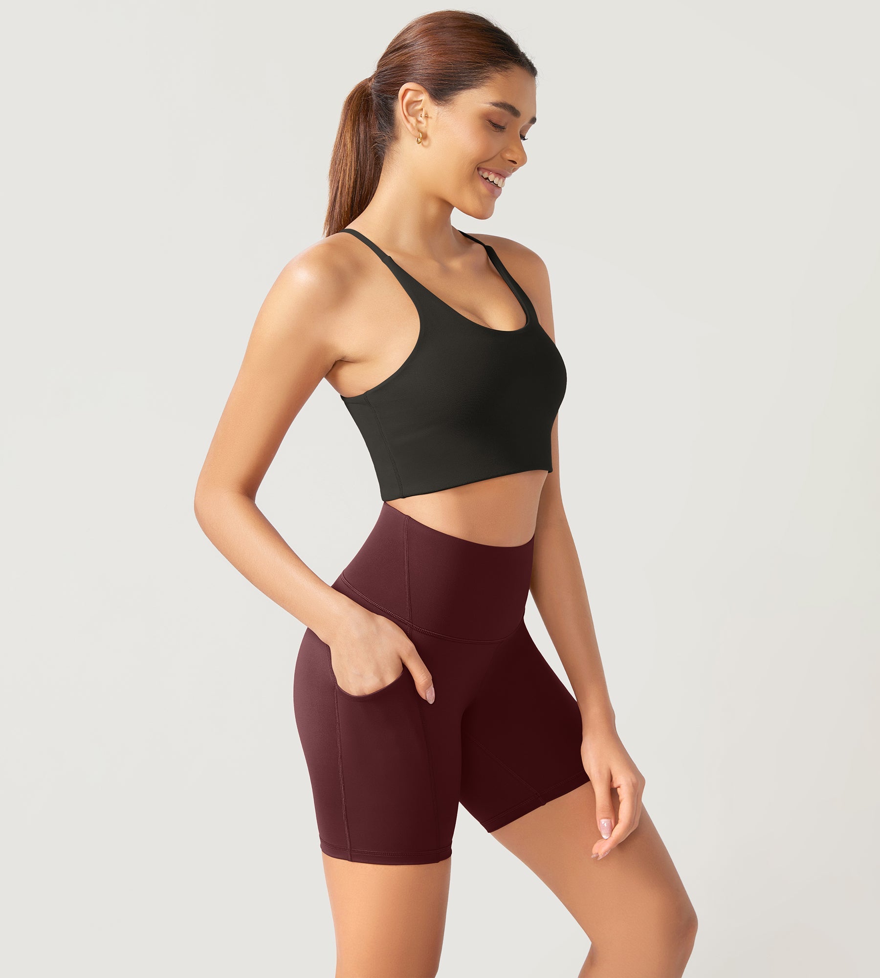 ODLEX 6 Inseam High Waist Workout Athletic Biker Shorts with Pockets - ododos