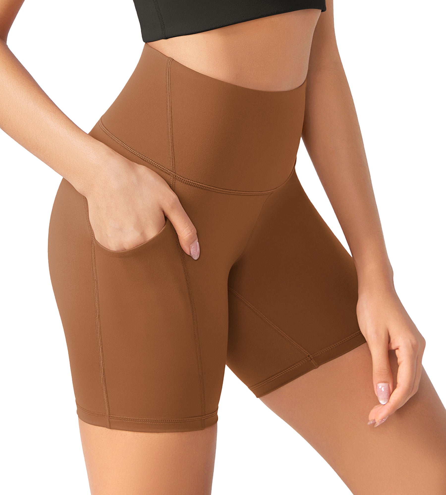 ODLEX 6 Inseam High Waist Workout Athletic Biker Shorts with Pockets - ododos