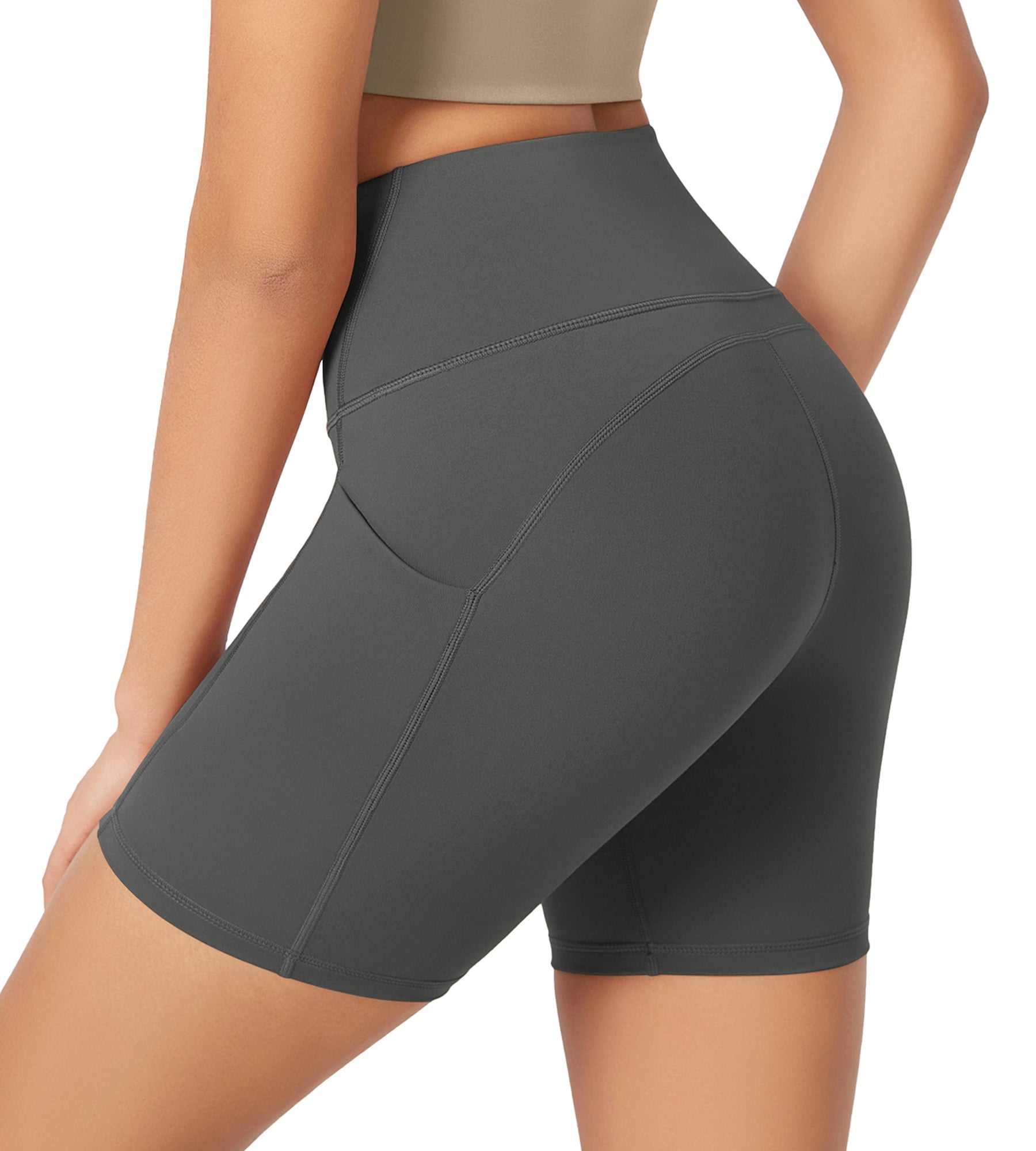 ODLEX 6 Inseam High Waist Workout Athletic Biker Shorts with Pockets - ododos