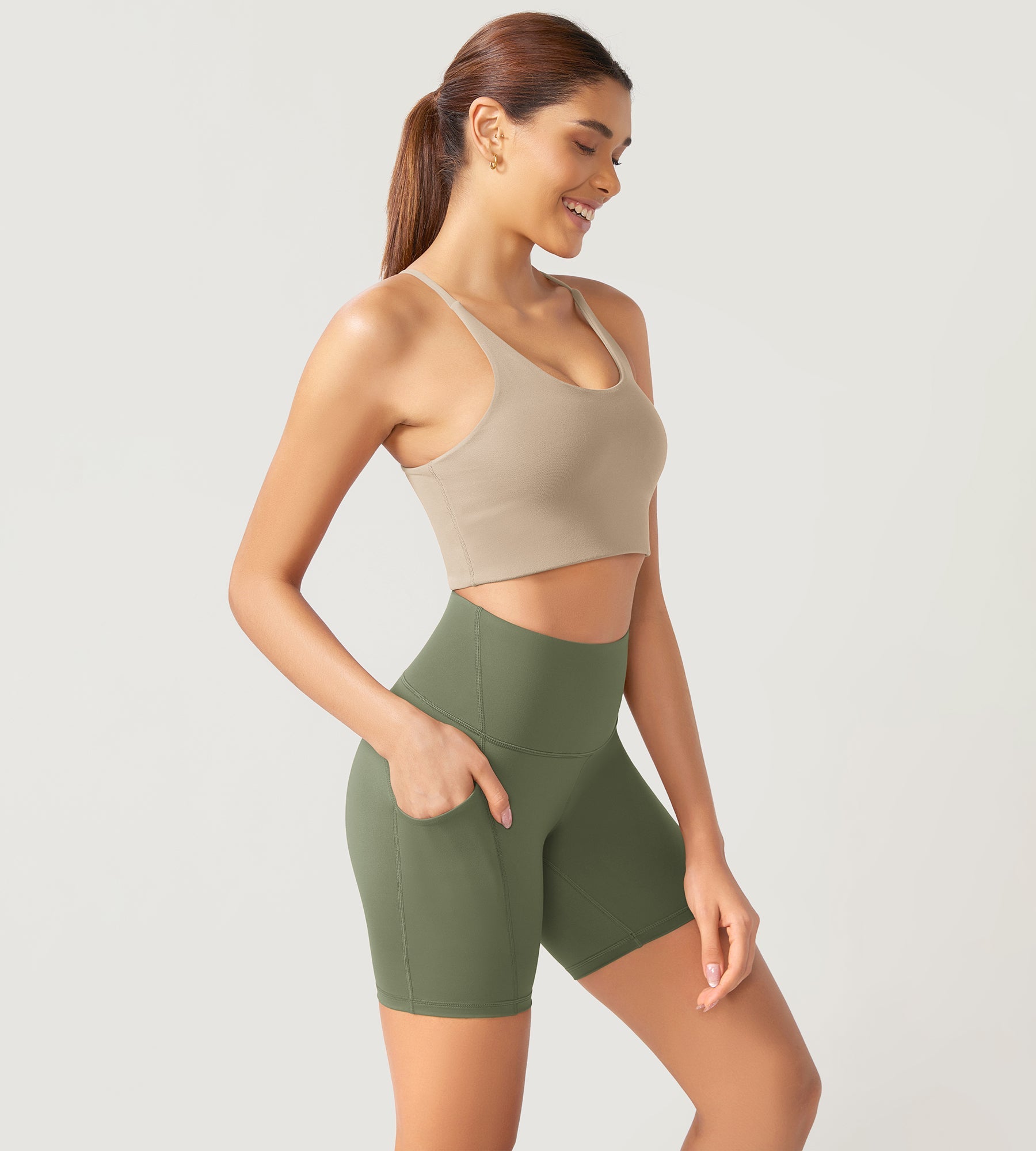 ODLEX 6 Inseam High Waist Workout Athletic Biker Shorts with Pockets - ododos