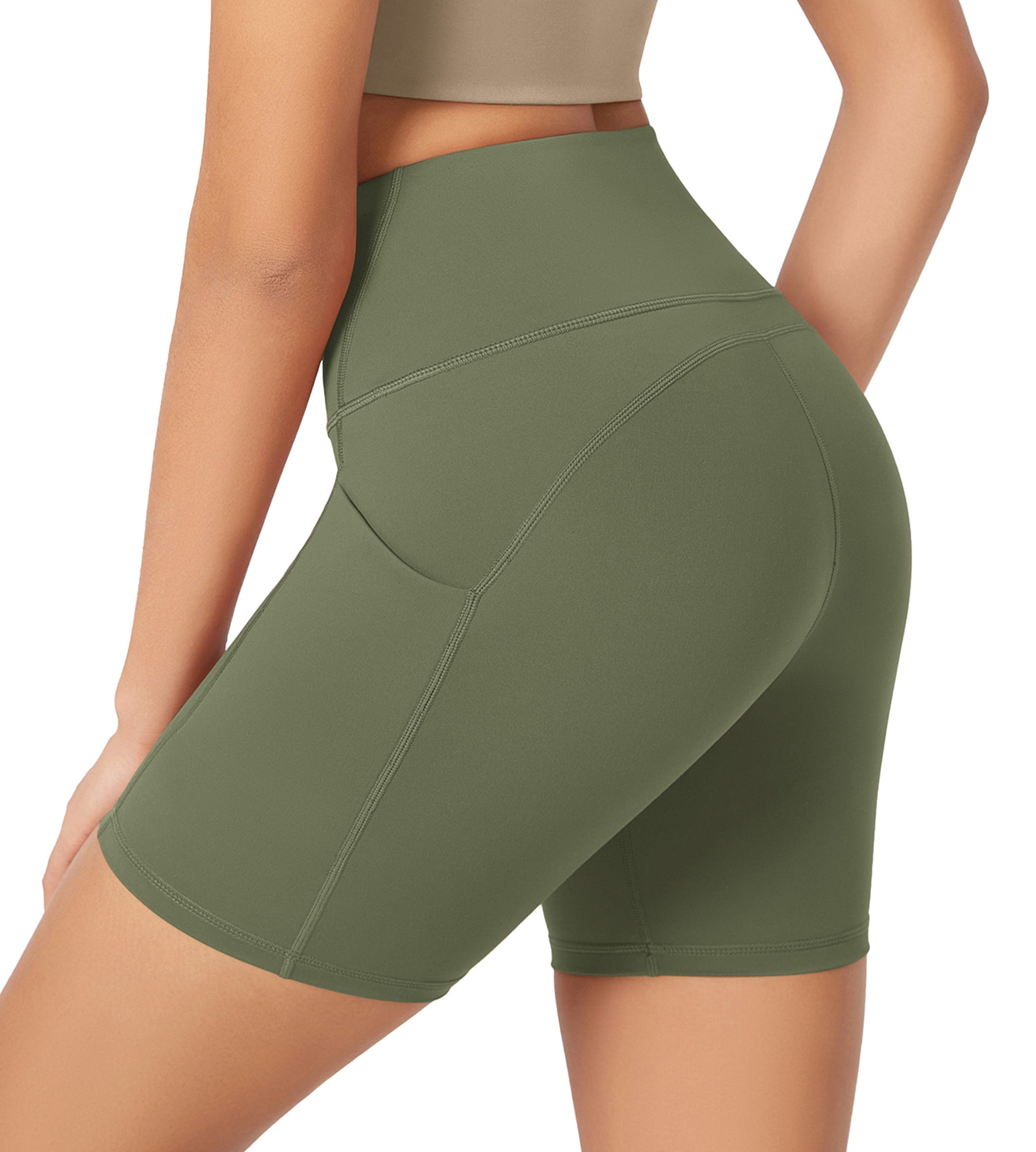 ODLEX 6 Inseam High Waist Workout Athletic Biker Shorts with Pockets - ododos