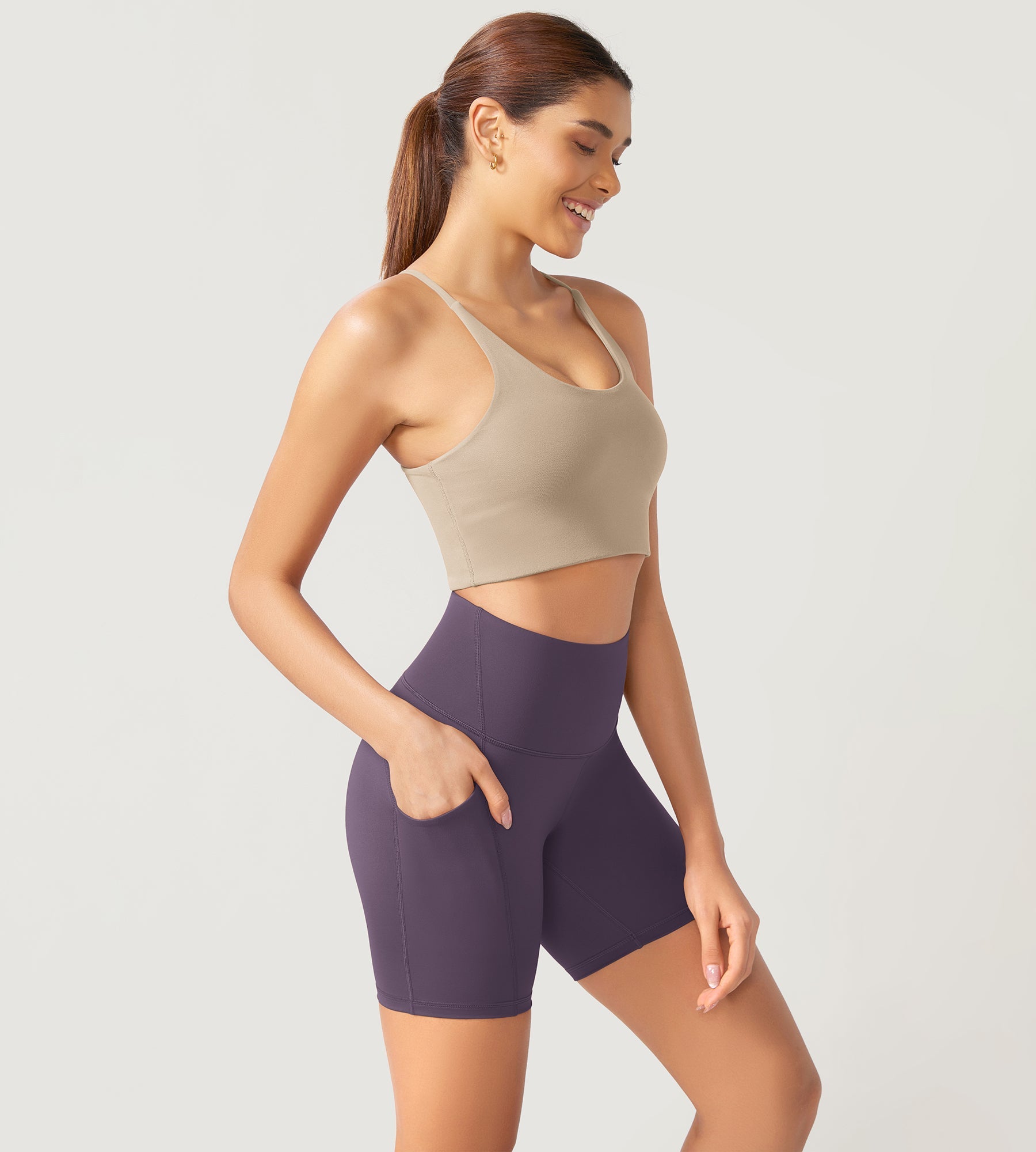 ODLEX 6 Inseam High Waist Workout Athletic Biker Shorts with Pockets - ododos