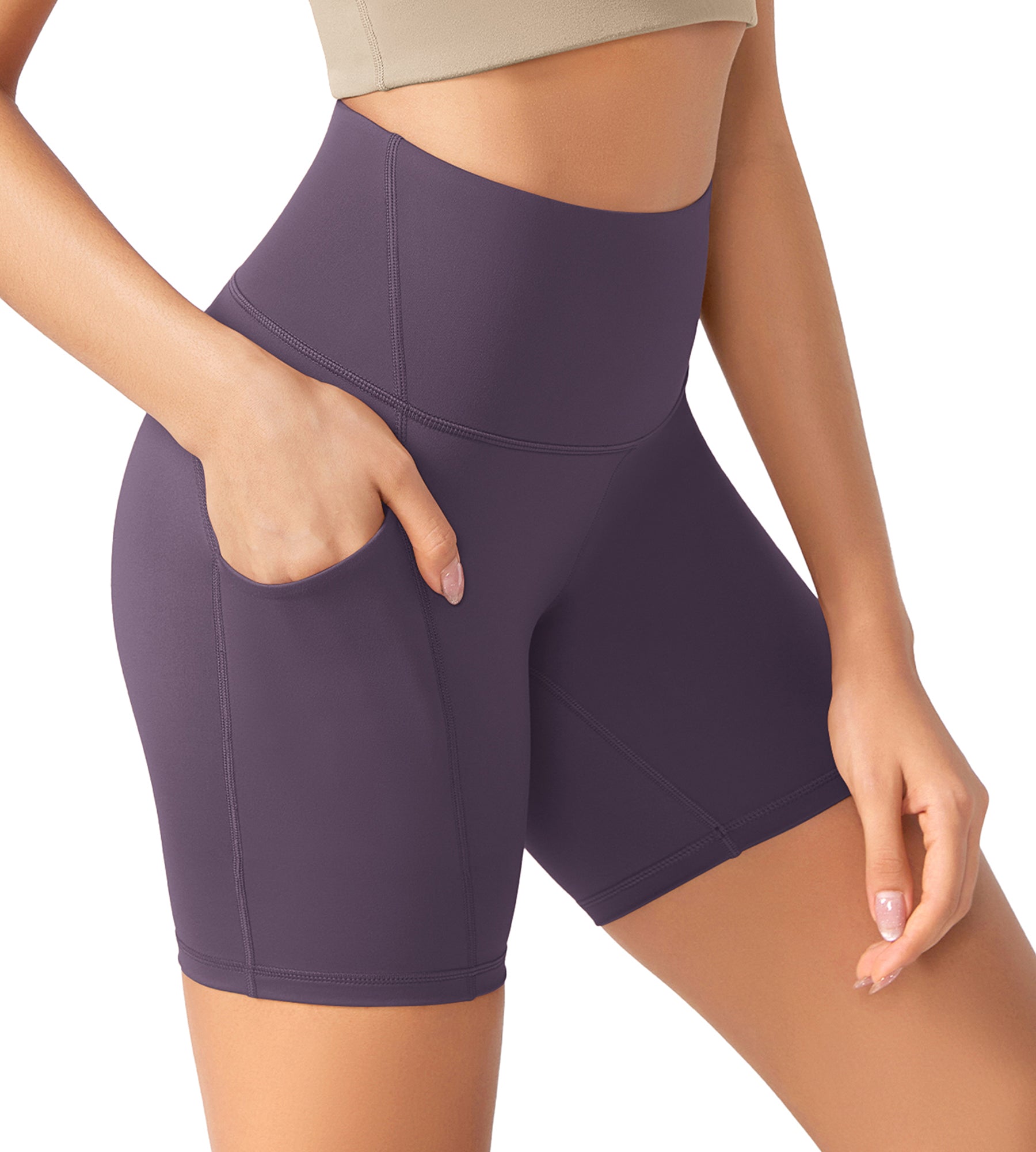 ODLEX 6 Inseam High Waist Workout Athletic Biker Shorts with Pockets - ododos