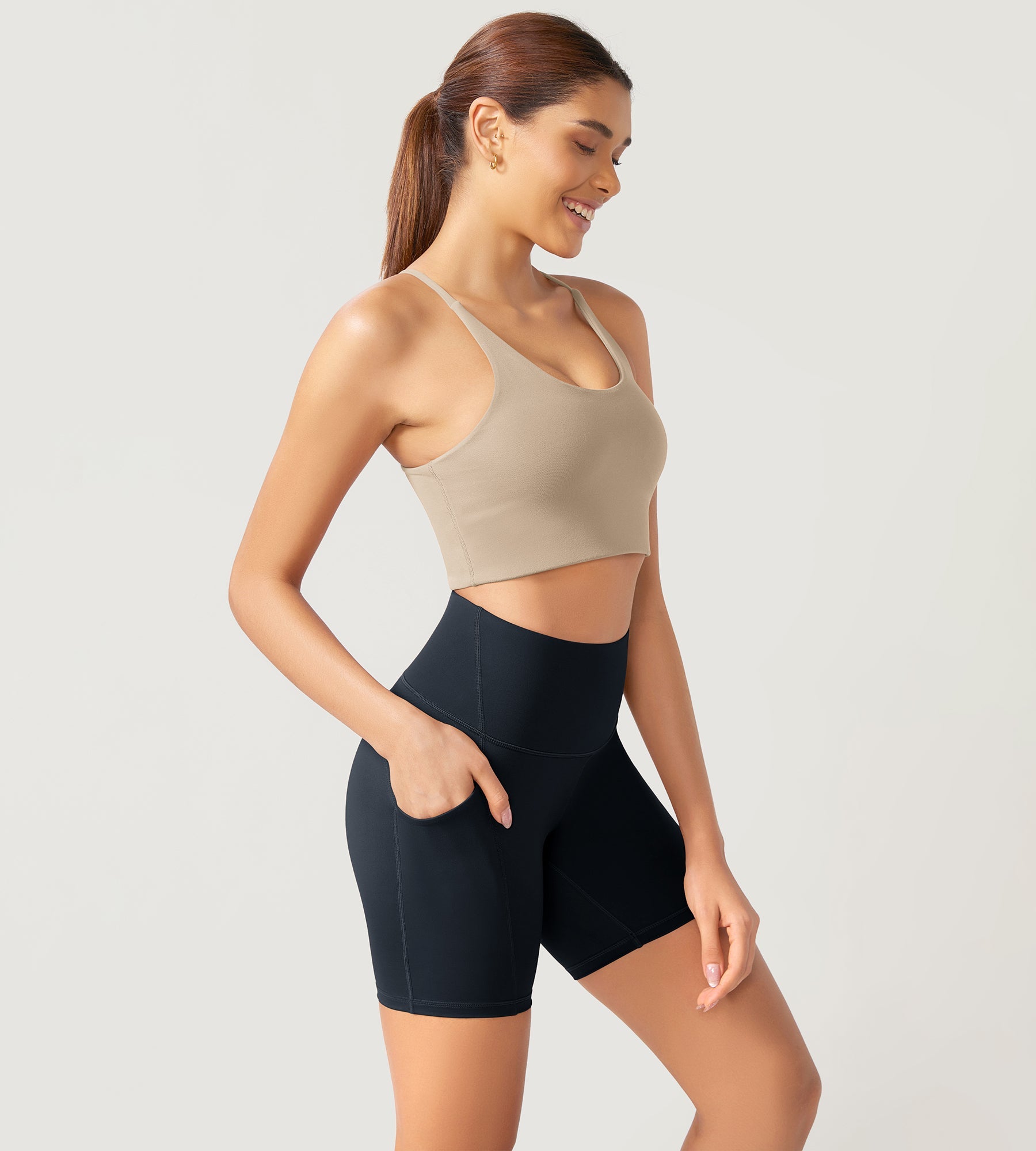 ODLEX 6 Inseam High Waist Workout Athletic Biker Shorts with Pockets - ododos