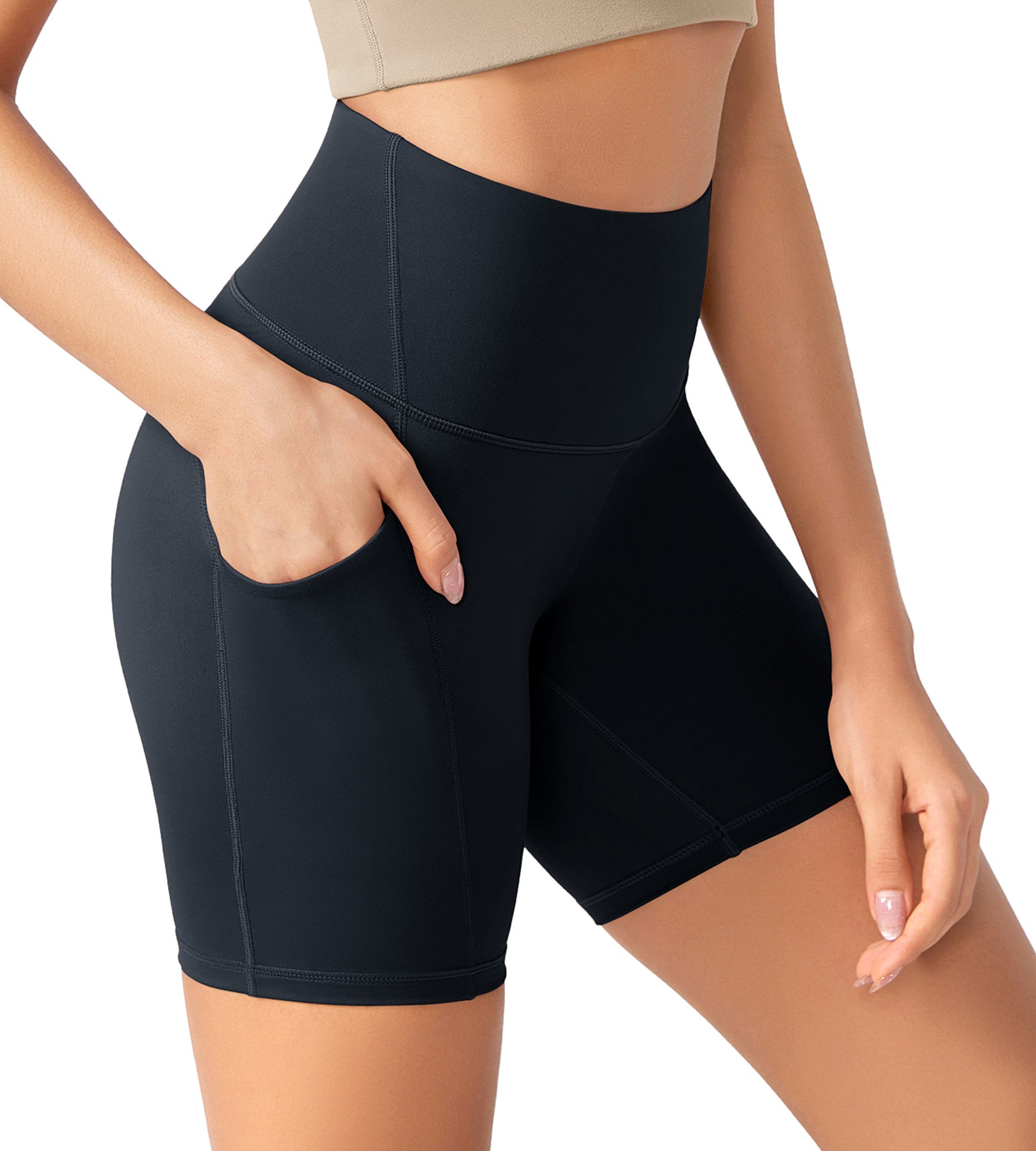 ODLEX 6 Inseam High Waist Workout Athletic Biker Shorts with Pockets - ododos