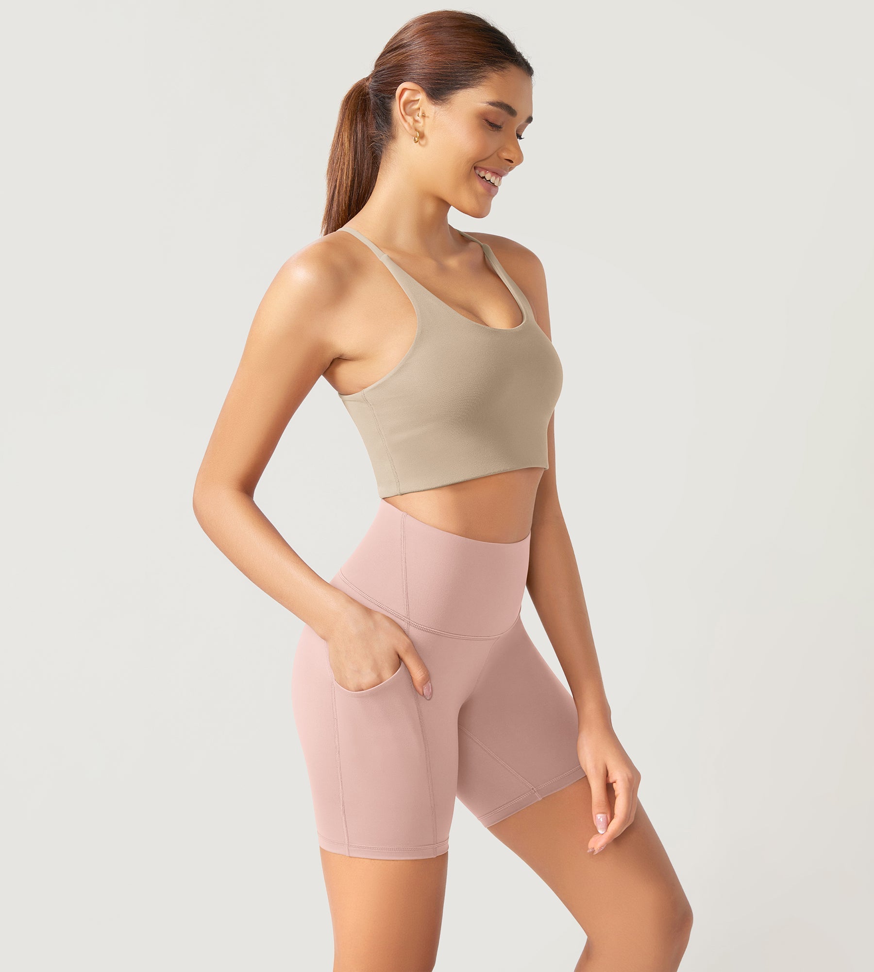 ODLEX 6 Inseam High Waist Workout Athletic Biker Shorts with Pockets - ododos