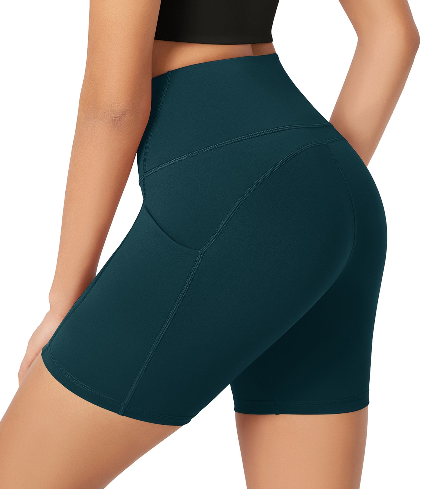 ODLEX 6 Inseam High Waist Workout Athletic Biker Shorts with Pockets - ododos