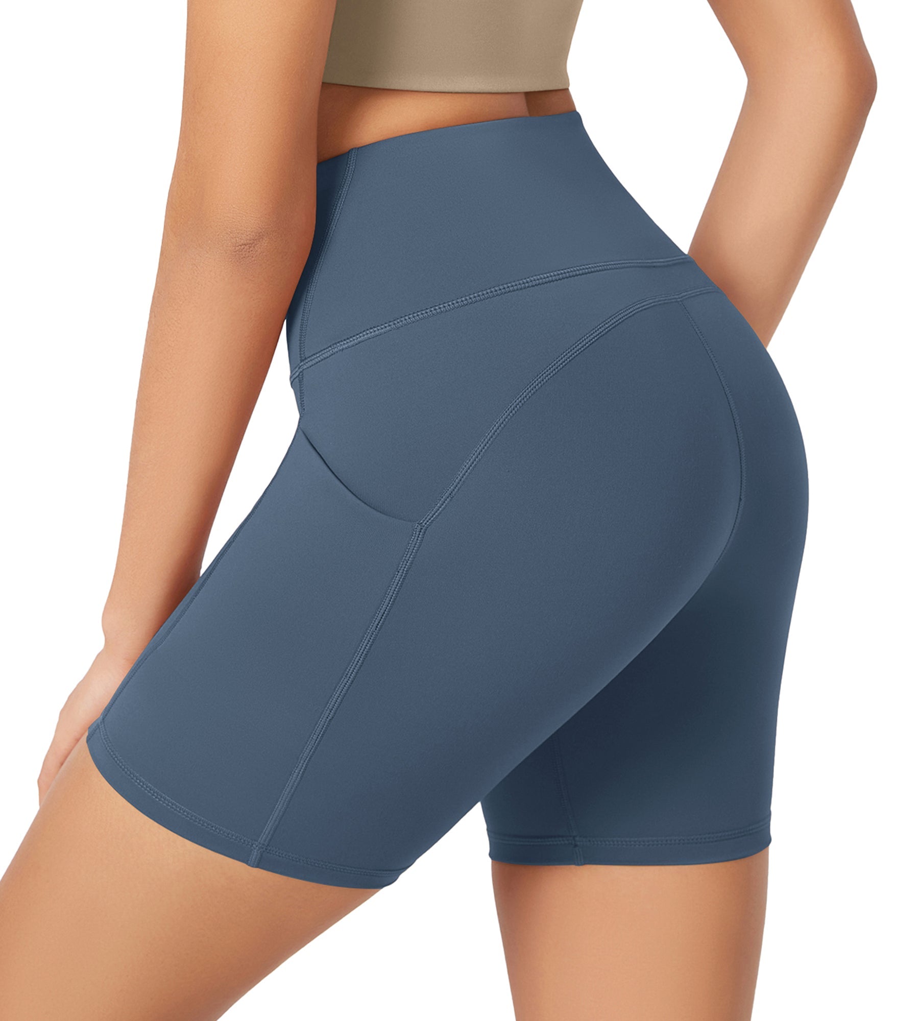 ODLEX 6 Inseam High Waist Workout Athletic Biker Shorts with Pockets - ododos