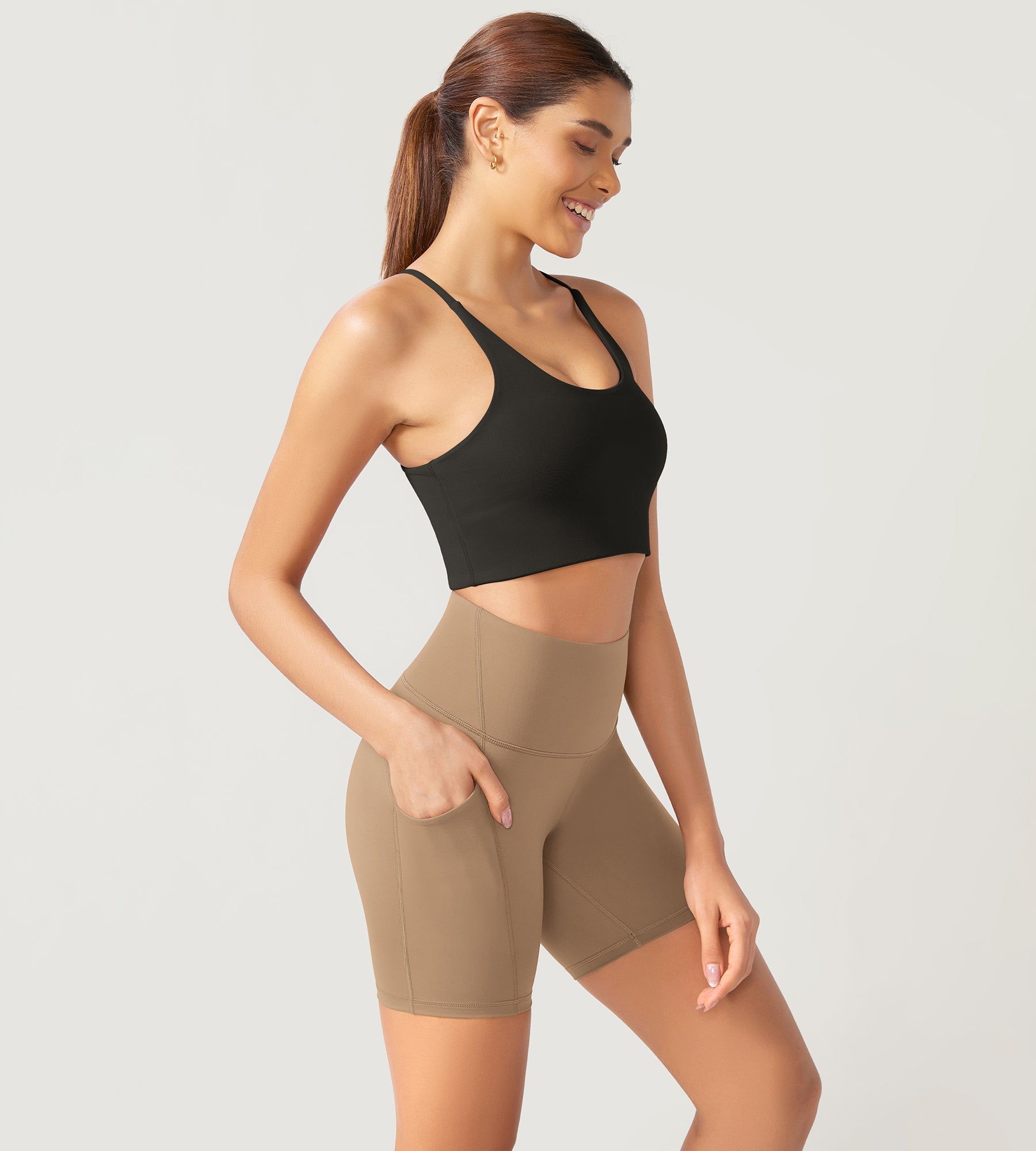 ODLEX 6 Inseam High Waist Workout Athletic Biker Shorts with Pockets - ododos