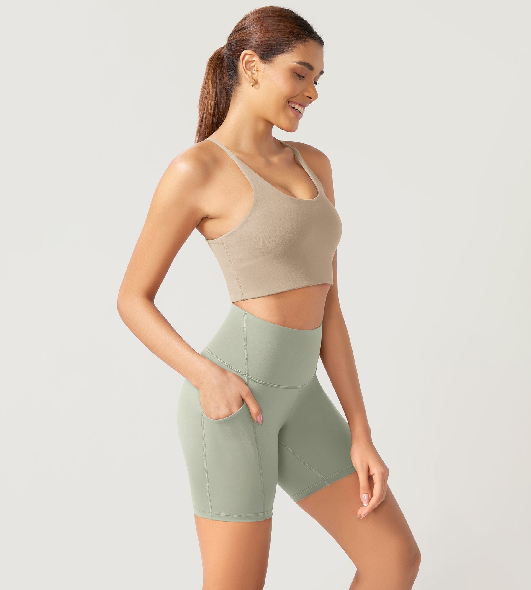 ODLEX 6 Inseam High Waist Workout Athletic Biker Shorts with Pockets - ododos