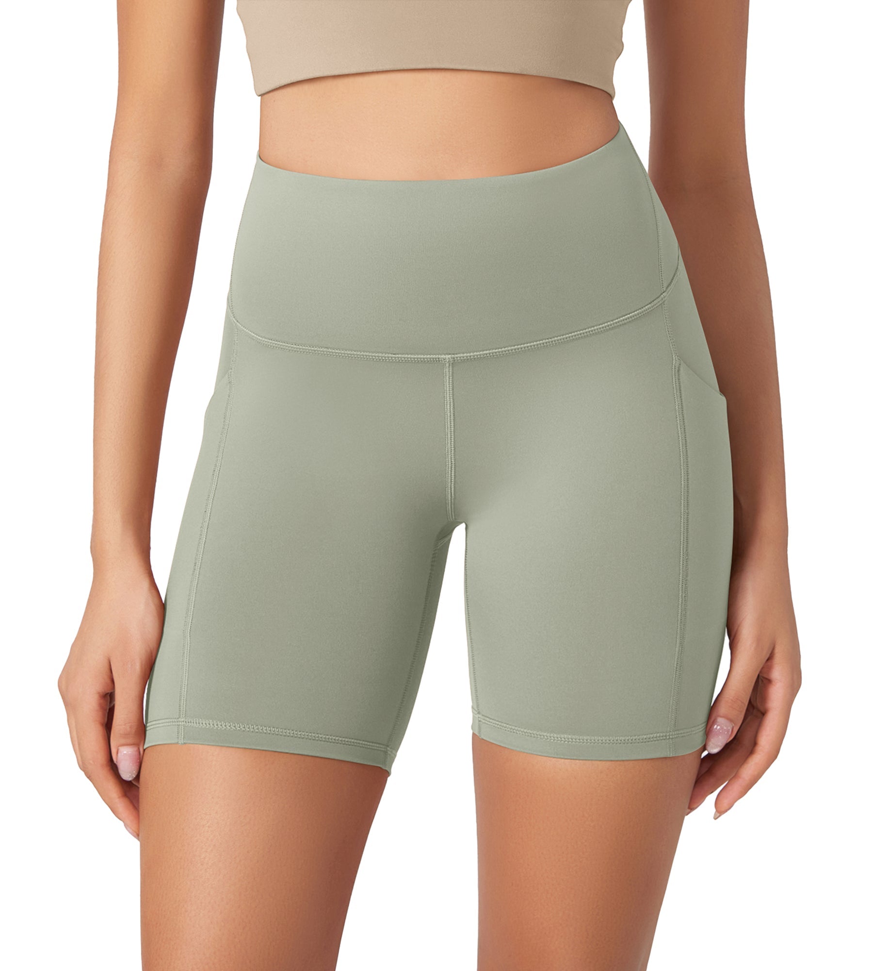 ODLEX 6 Inseam High Waist Workout Athletic Biker Shorts with Pockets - ododos