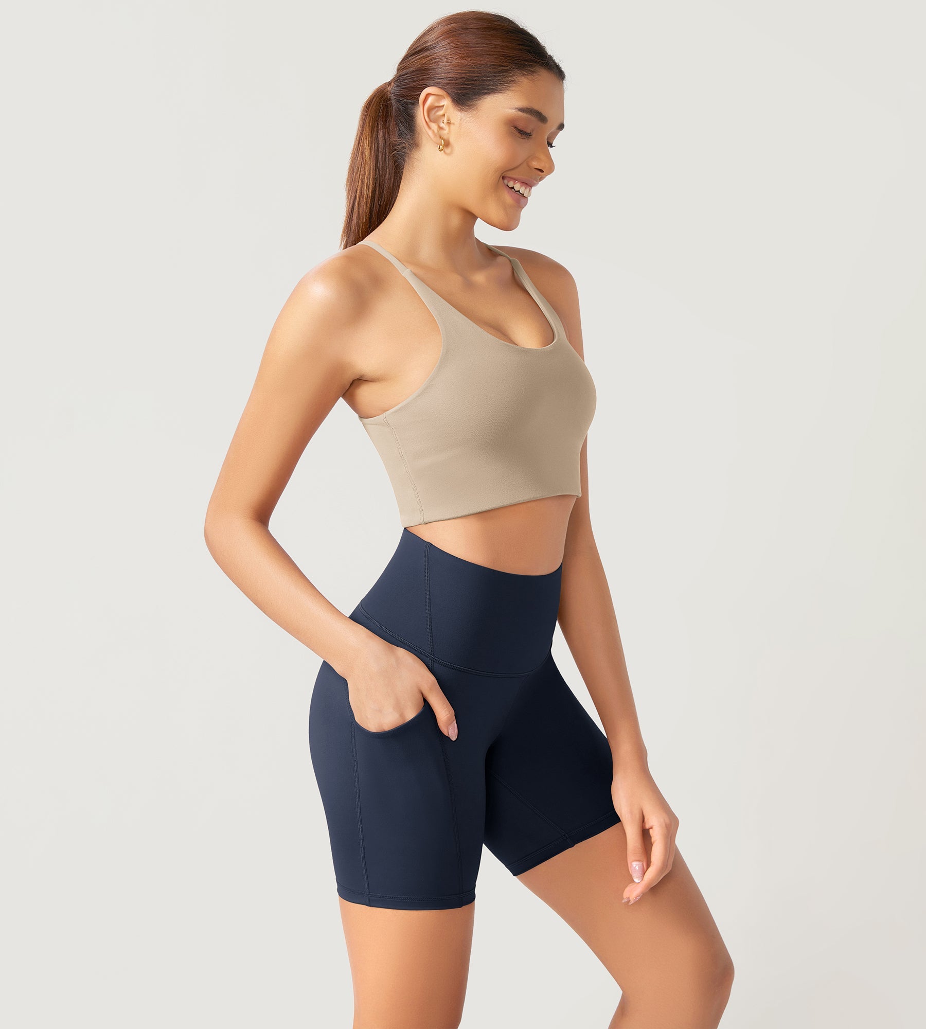 ODLEX 6 Inseam High Waist Workout Athletic Biker Shorts with Pockets - ododos